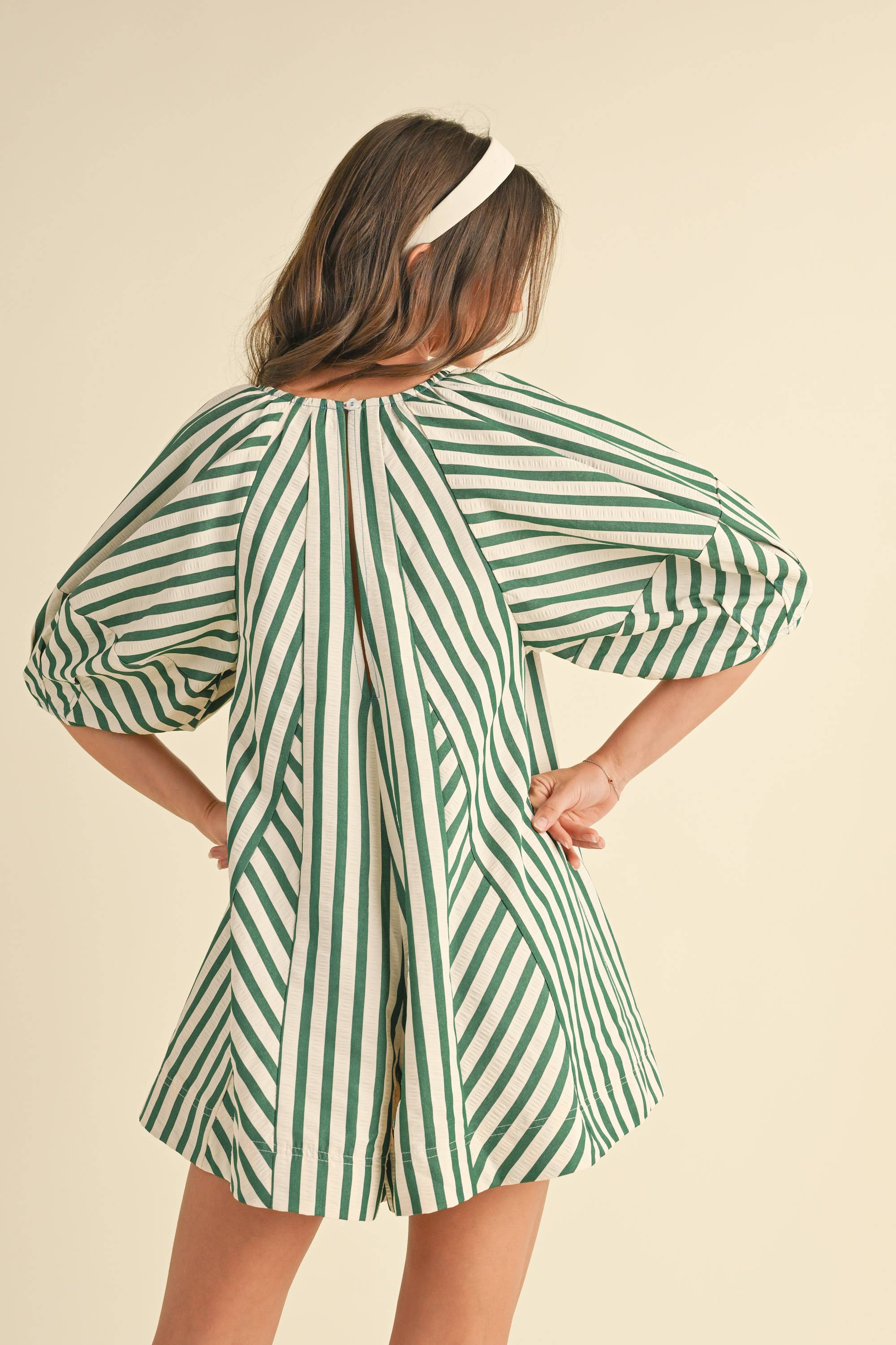Bop Around Playsuit Romper in Green - Styled by Ashley Brooke
