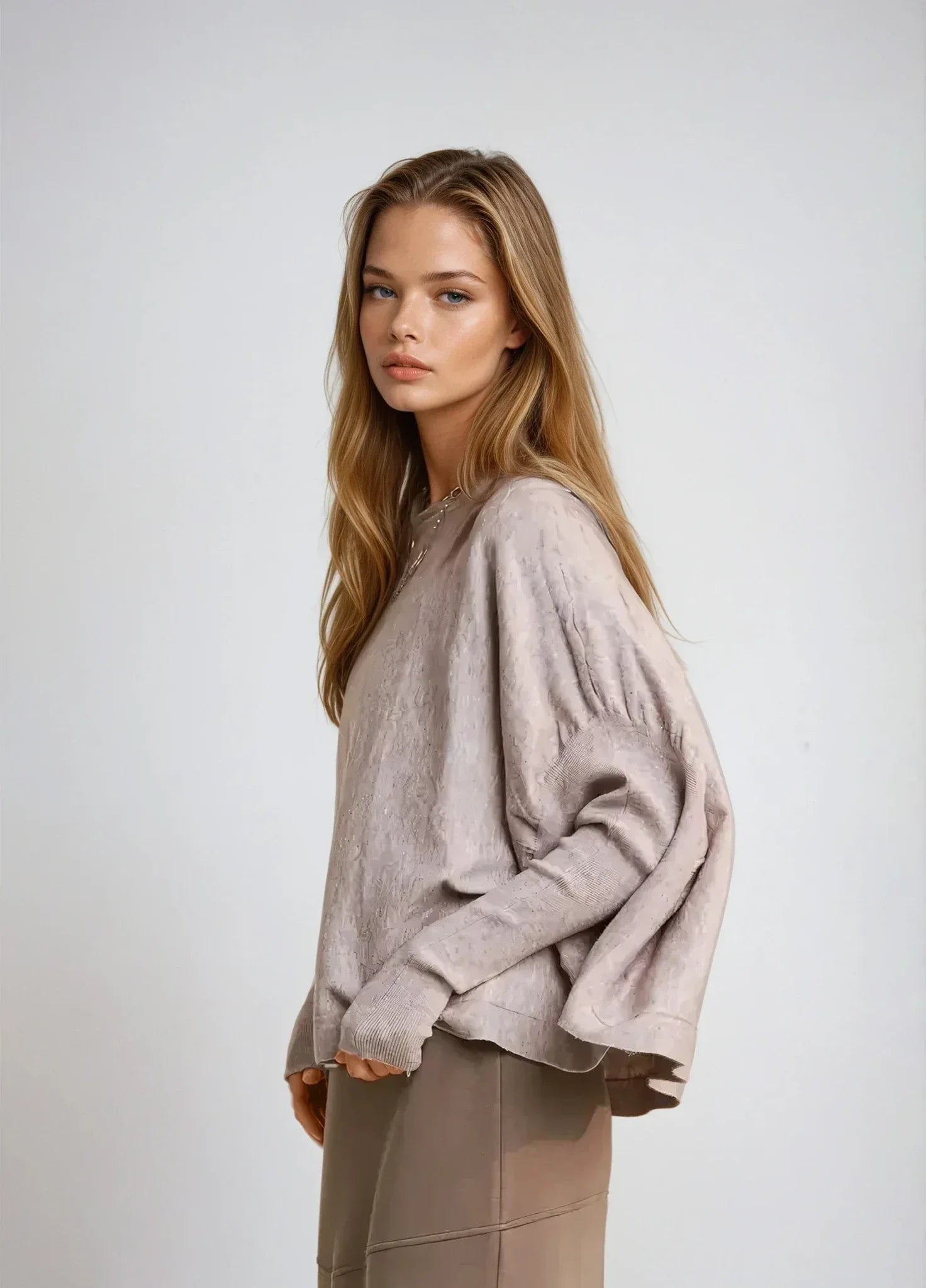 Dolman Long Sleeve Knit Sweater Top - Styled by Ashley Brooke
