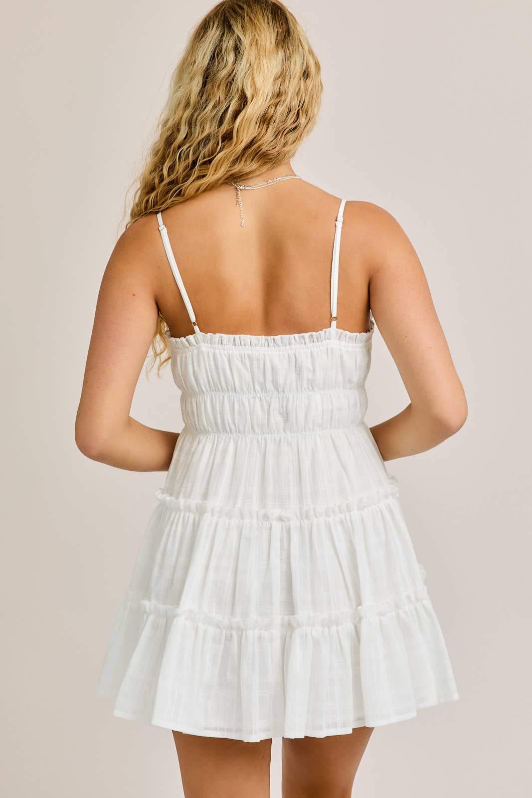 White Tiered Mini Dress - Styled by Ashley Brooke