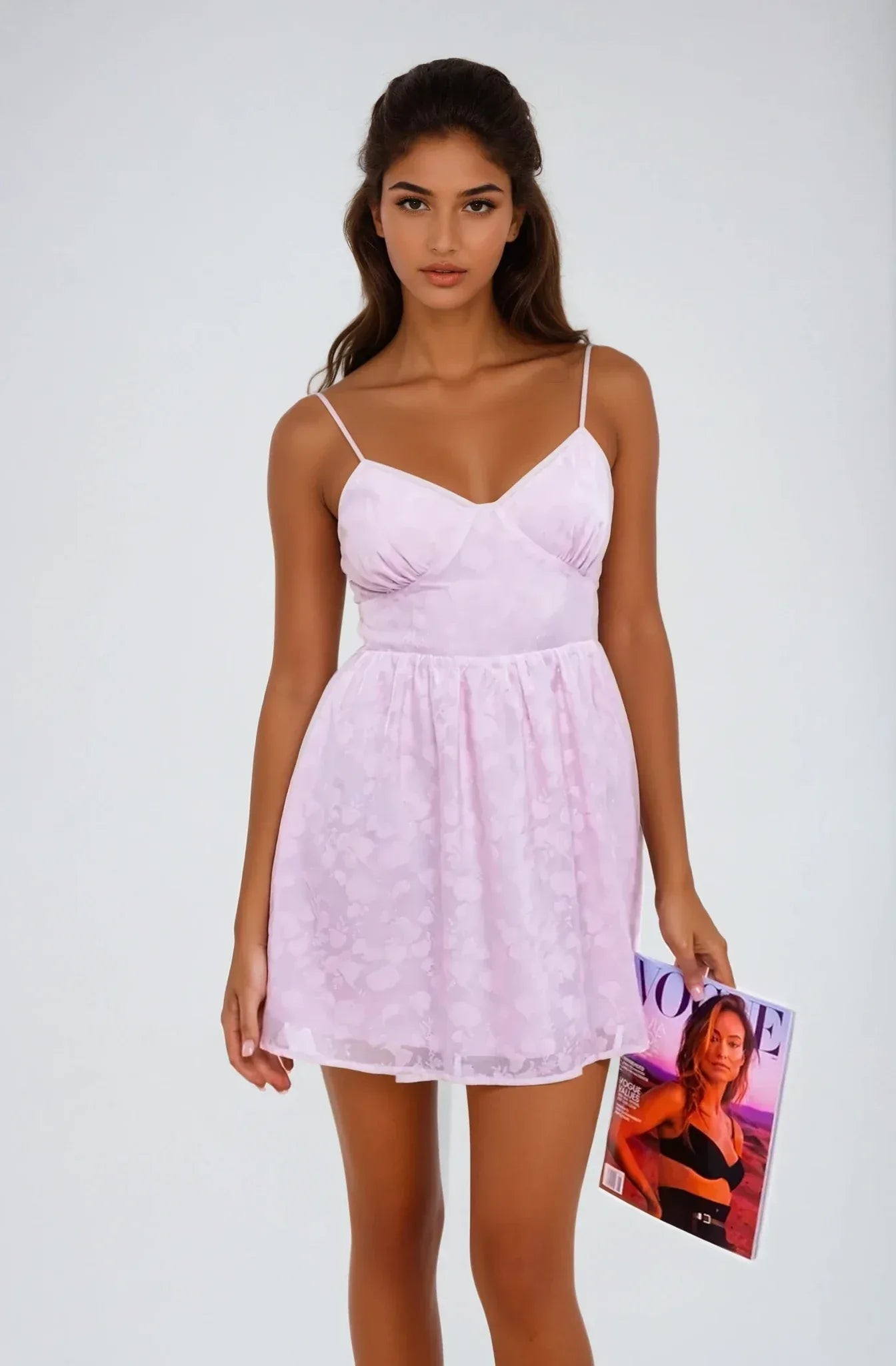 Light Pink Floral Spaghetti Strap Dress - Styled by Ashley Brooke