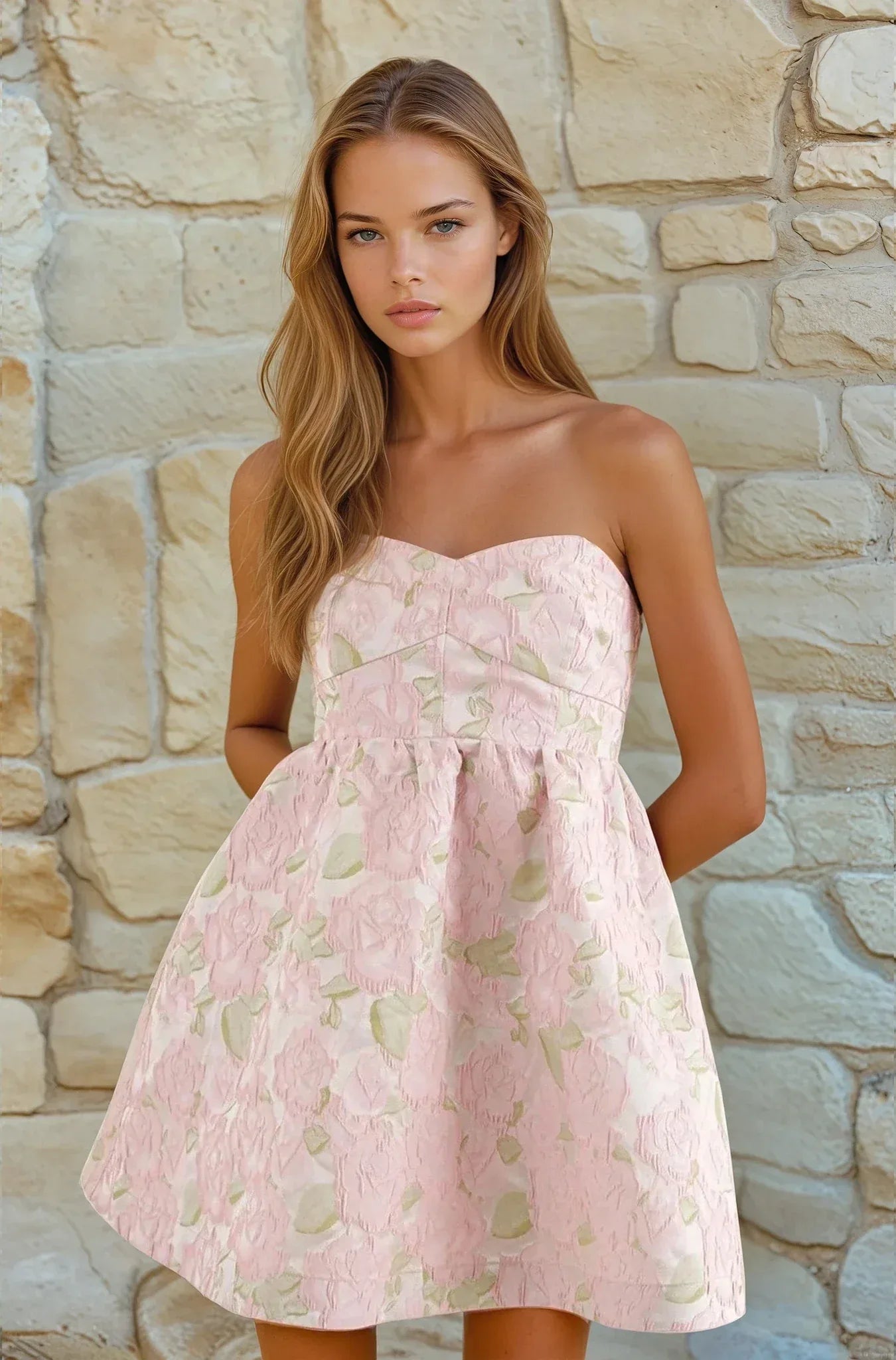 Jacquard Floral Mini Dress - Styled by Ashley Brooke