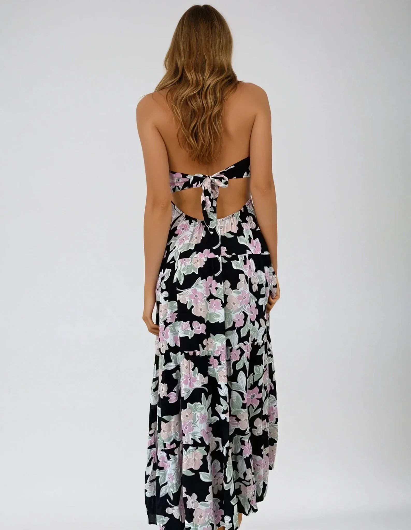 Strapless Floral Maxi Dress - Styled by Ashley Brooke
