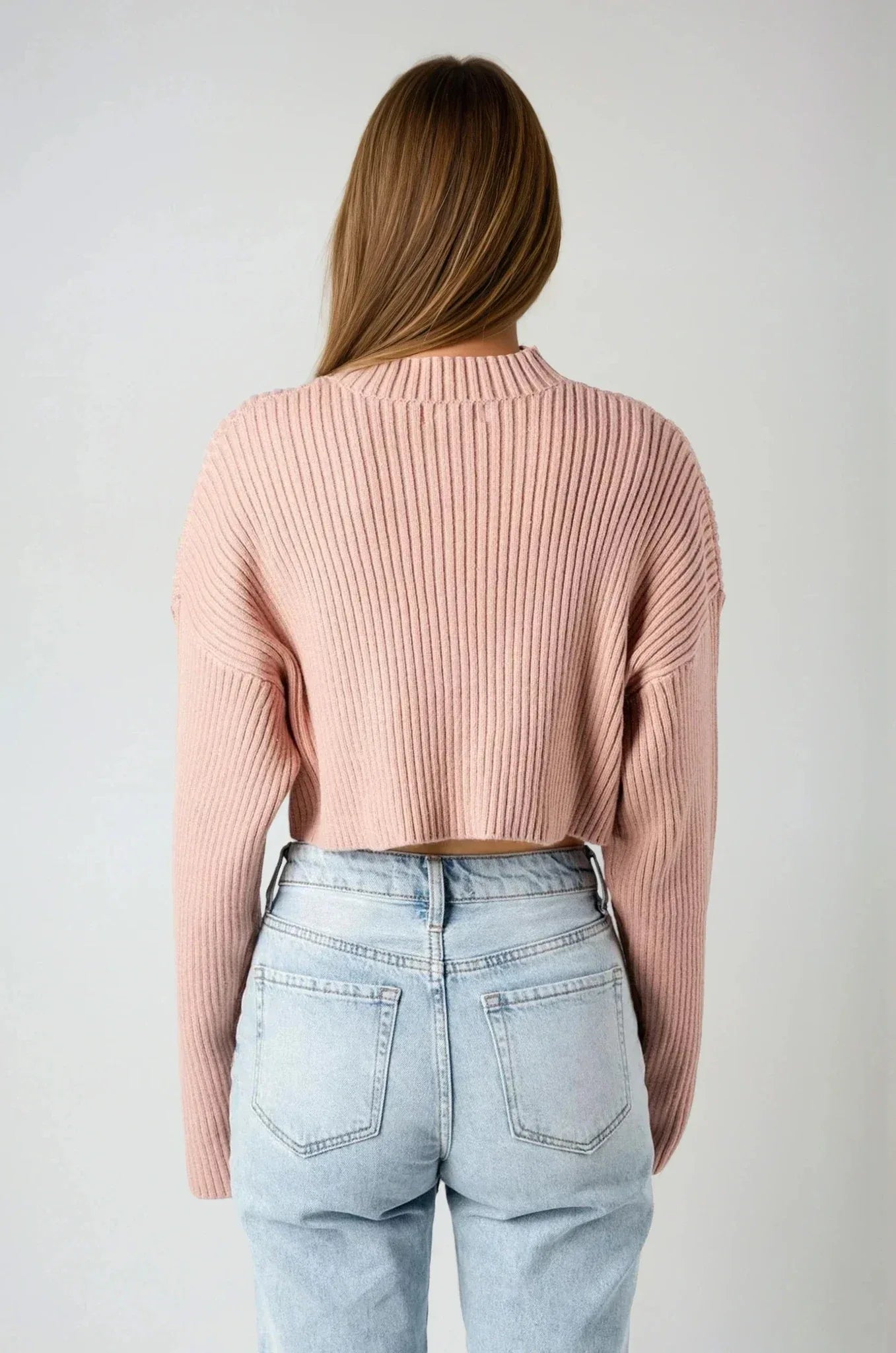 Ribbed Dusty Rose Sweater - Styled by Ashley Brooke