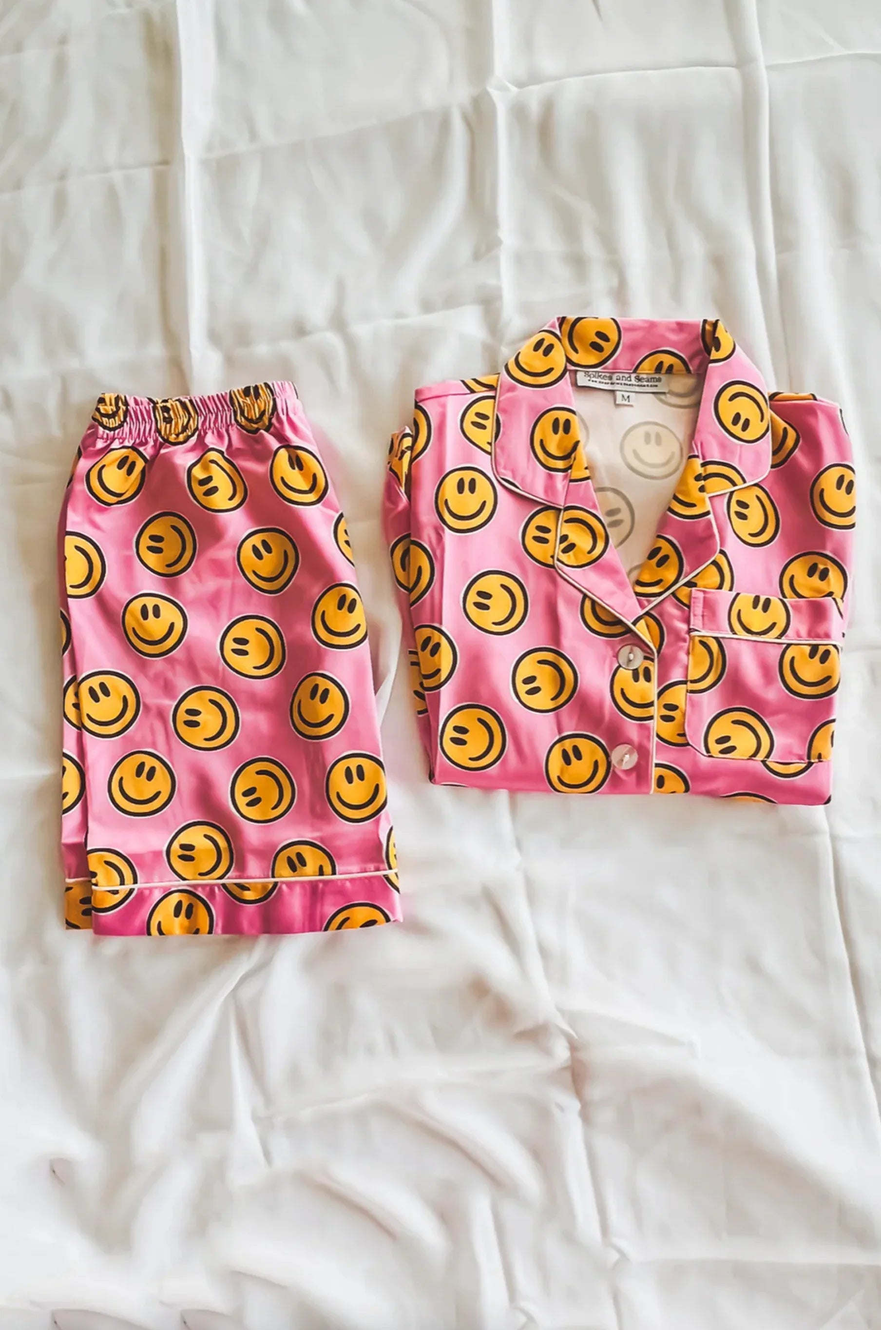 Pink Smiley Face Pajamas Set - Styled by Ashley Brooke