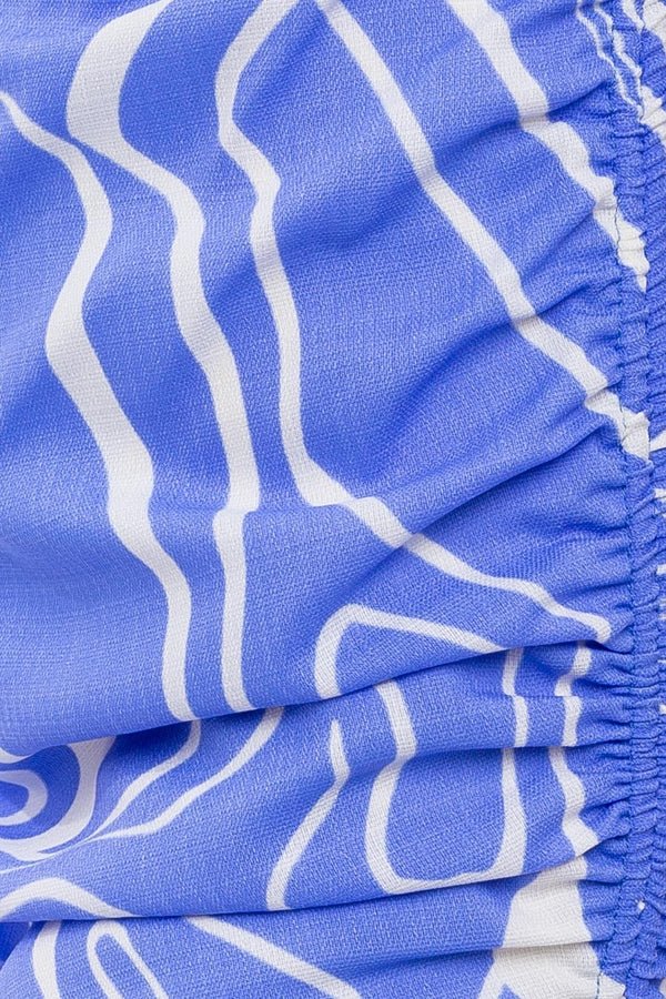 Blue Abstract Strapless Mini Dress - Styled by Ashley Brooke