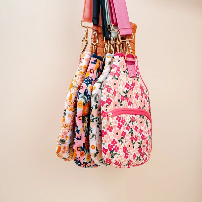 Blue Floral Pickleball Paddle Case - Styled by Ashley Brooke
