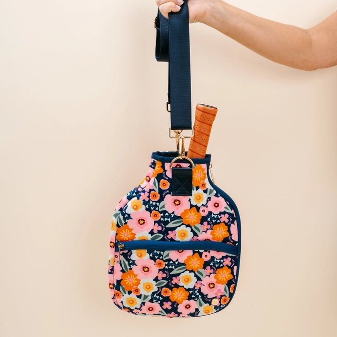 Blue Floral Pickleball Paddle Case - Styled by Ashley Brooke