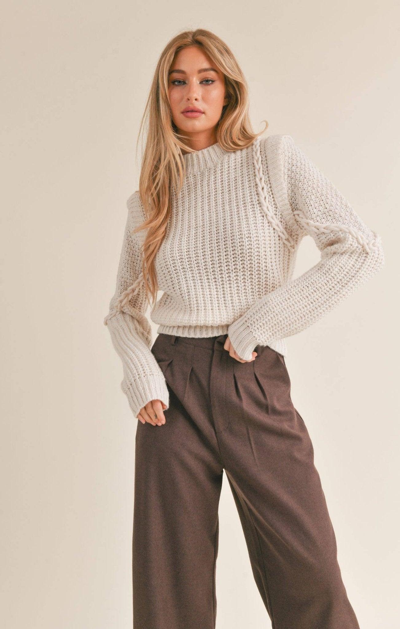 Braided Detail Sweater - Styled by Ashley Brooke