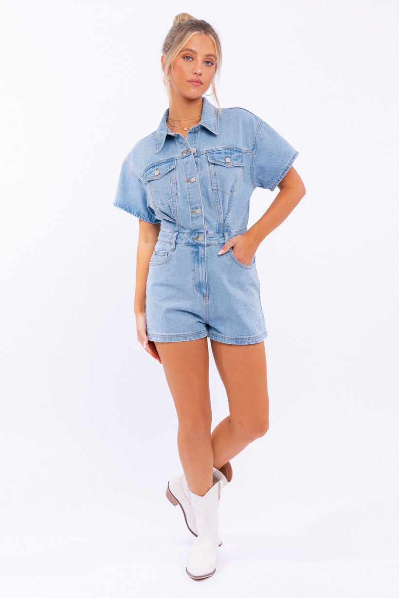 Denim Romper - Styled by Ashley Brooke