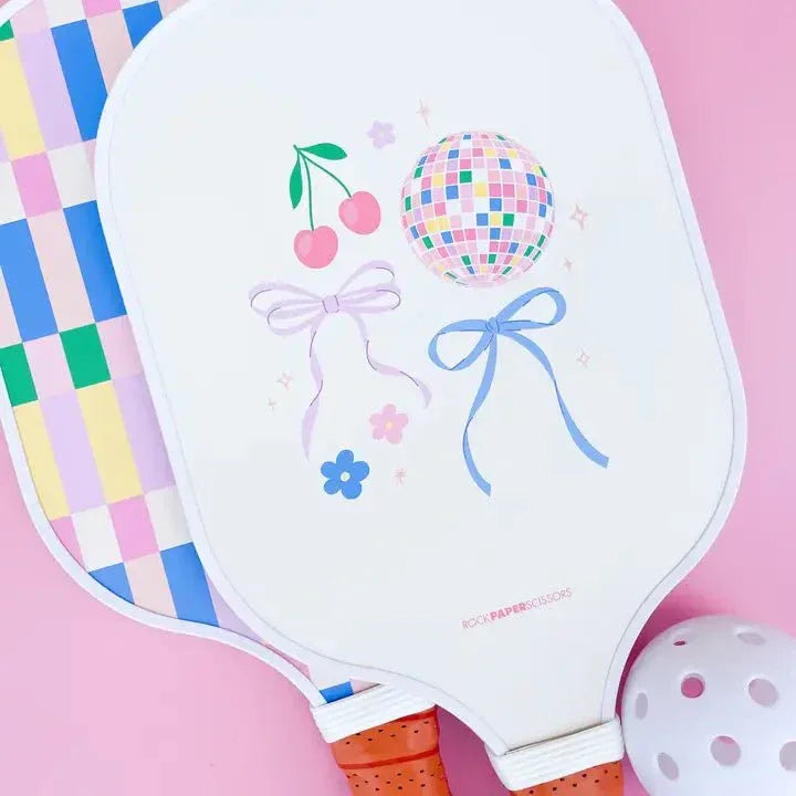 Disco Ball and Bows Pickleball Paddle - Styled by Ashley Brooke