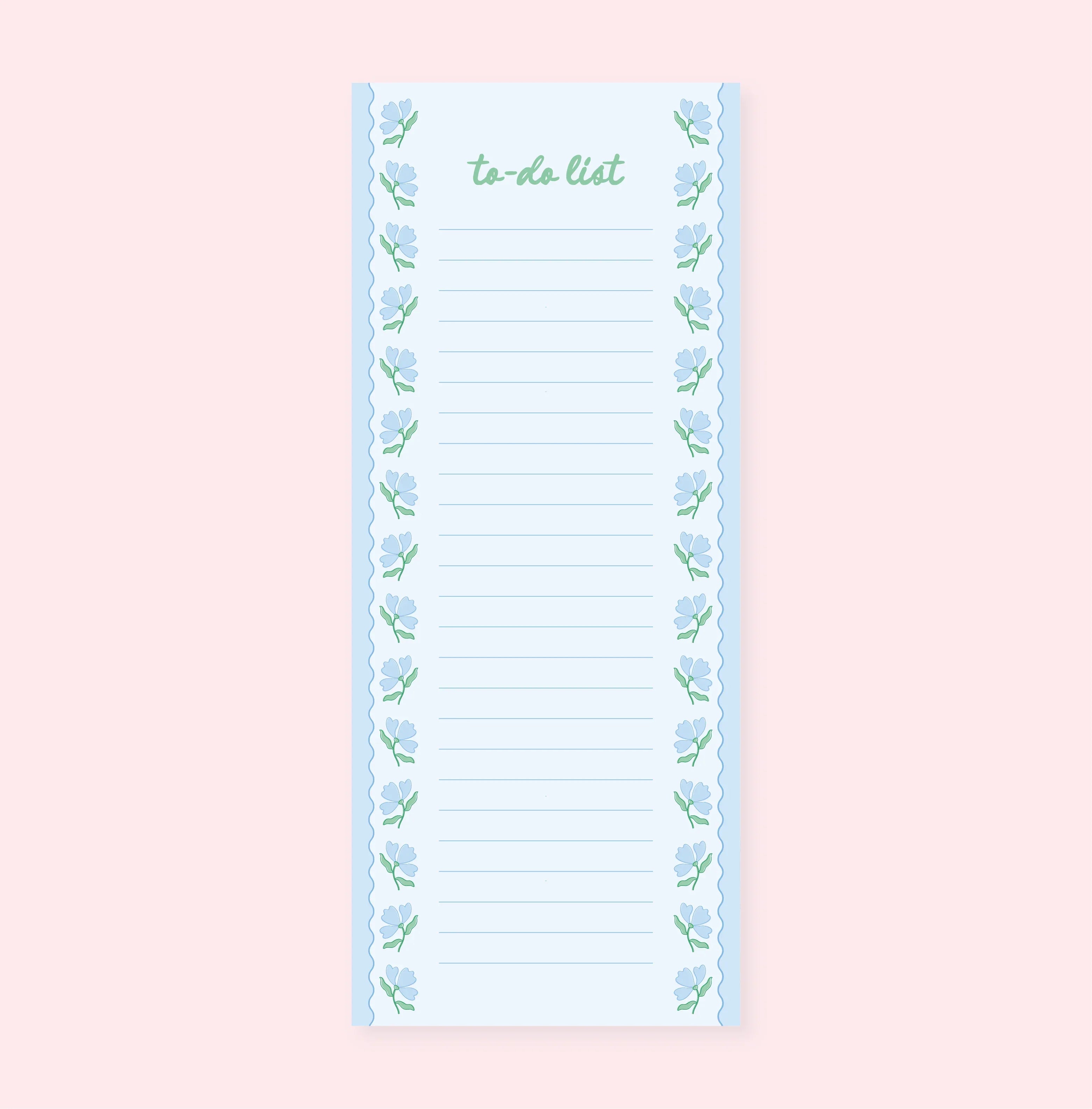 Blue Floral List Notepad - Styled by Ashley Brooke