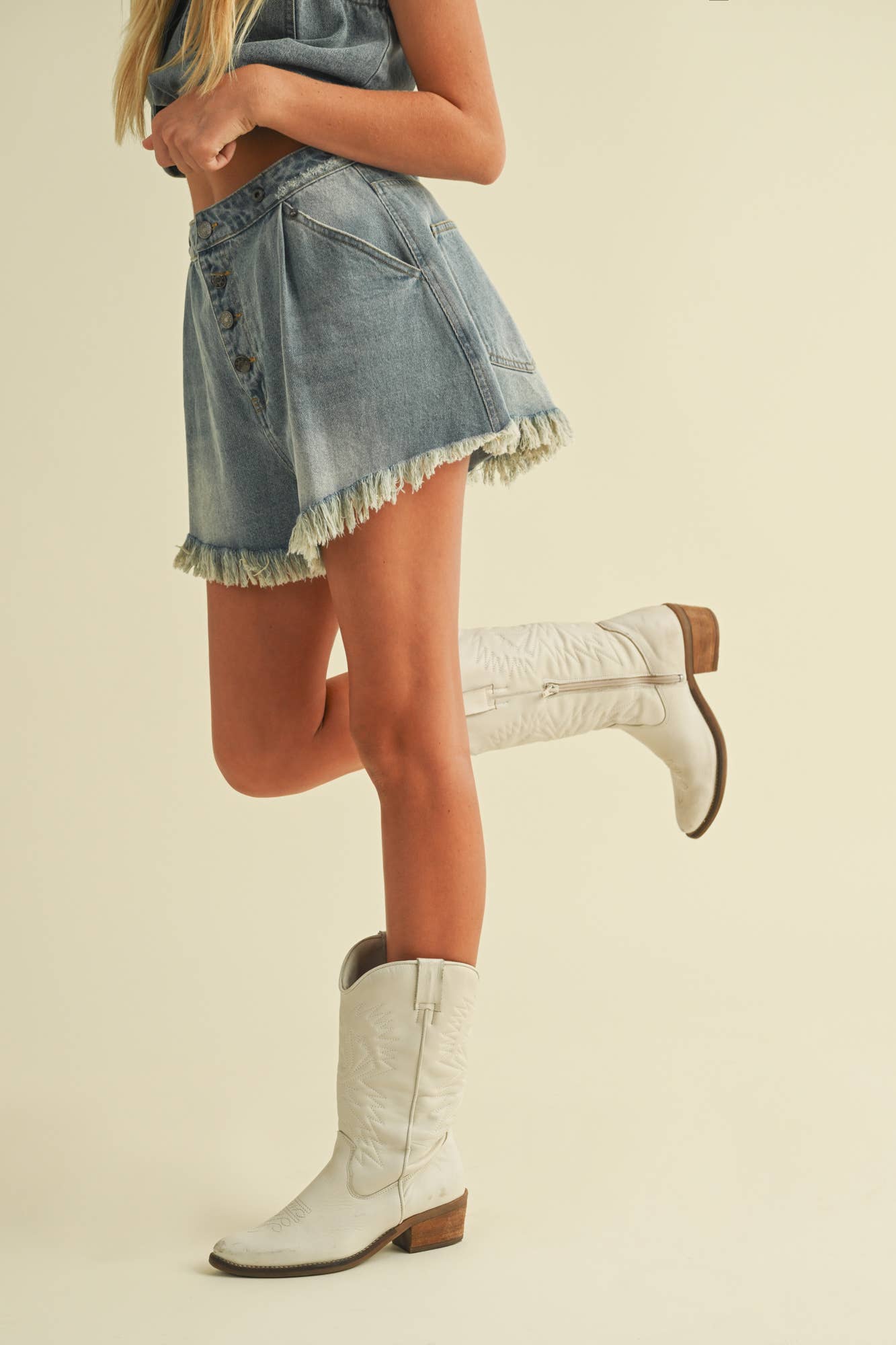 Raw Edge Denim Shorts - Styled by Ashley Brooke