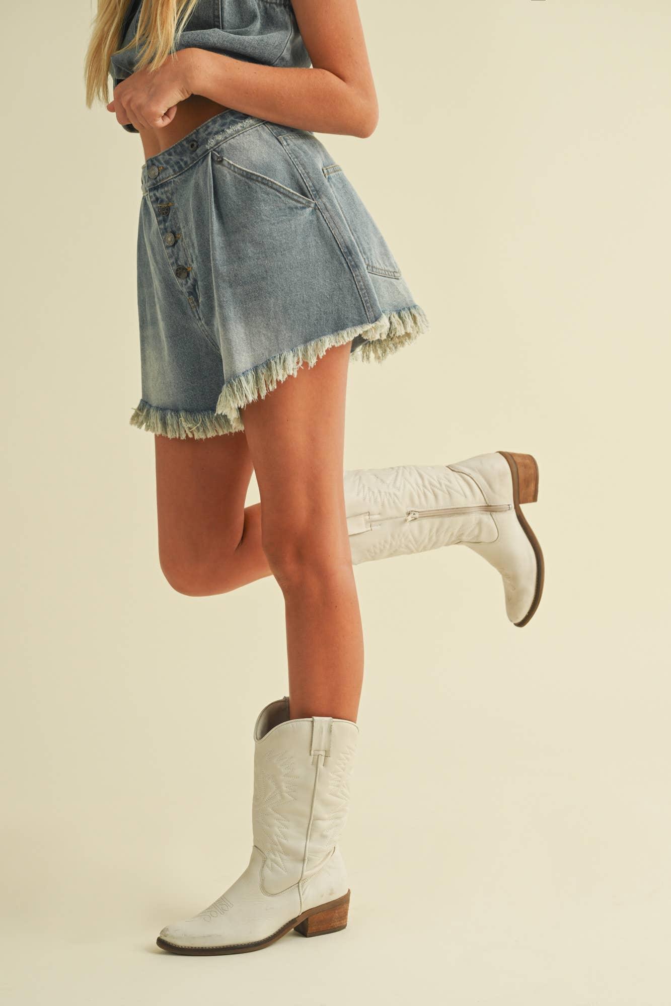 Raw Edge Denim Shorts - Styled by Ashley Brooke