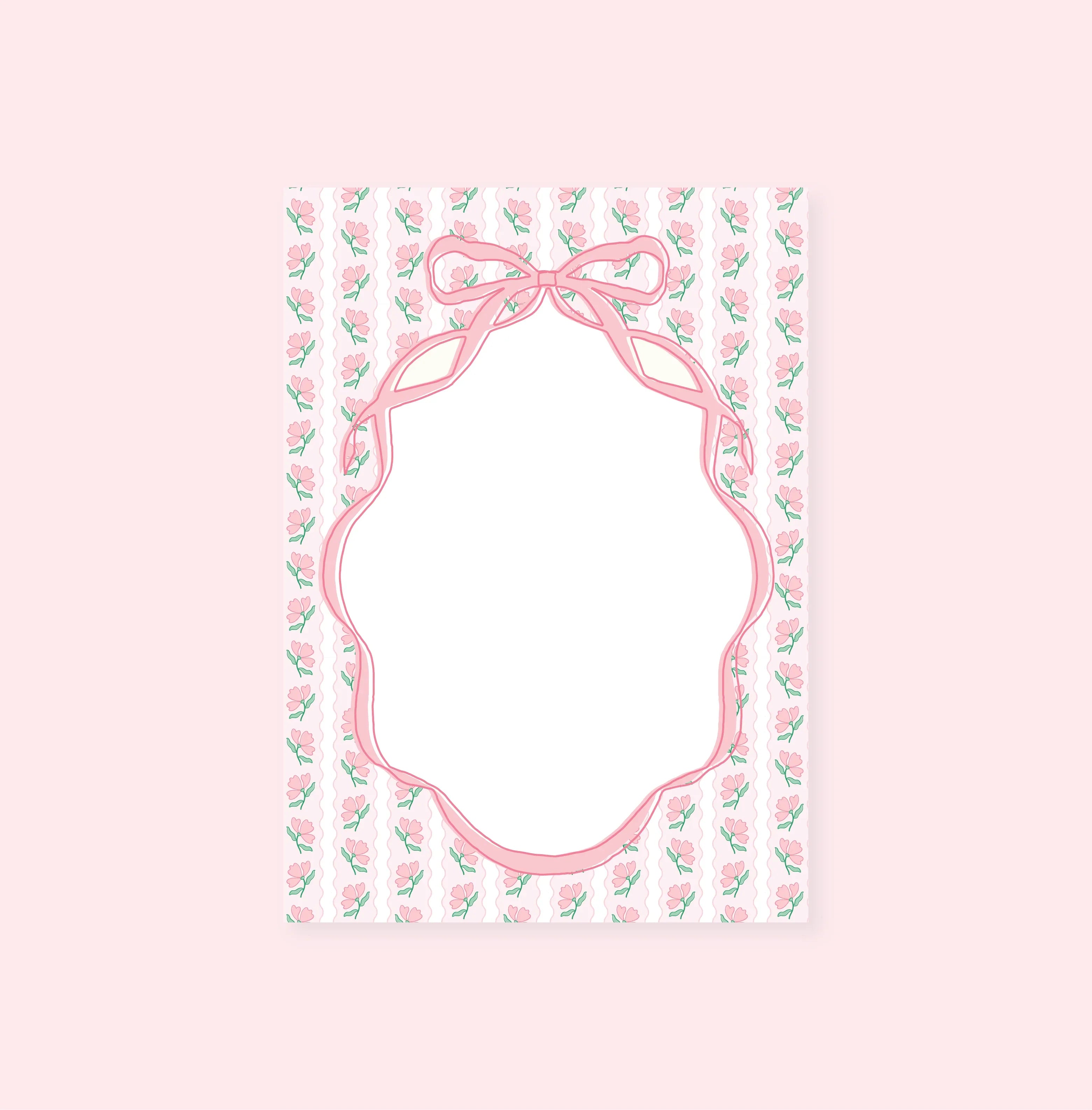Pink Flower Ribbon Notepad - Styled by Ashley Brooke