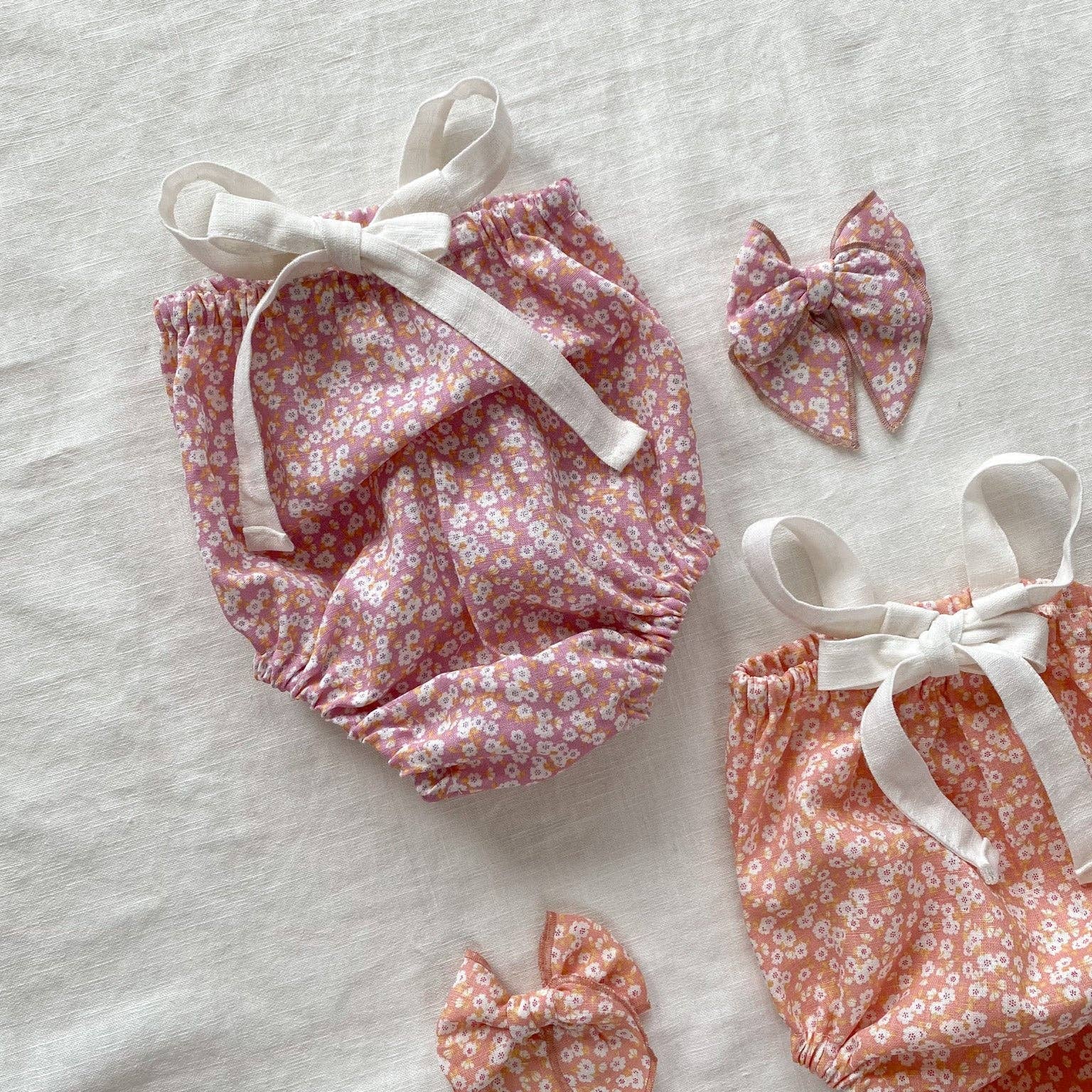 Floral Linen Baby Romper - Styled by Ashley Brooke
