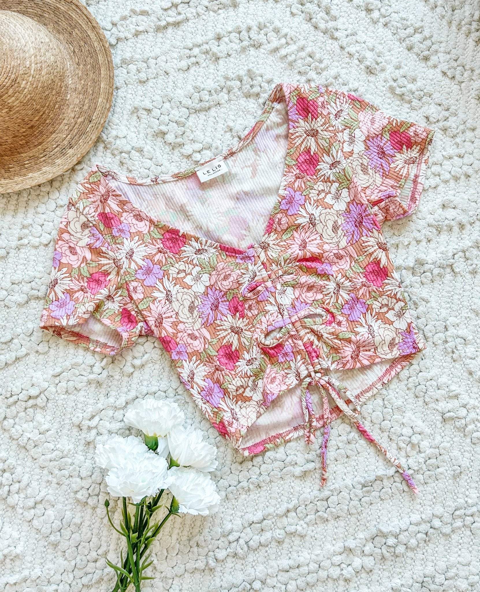 Floral Print Ruched Top - Styled by Ashley Brooke