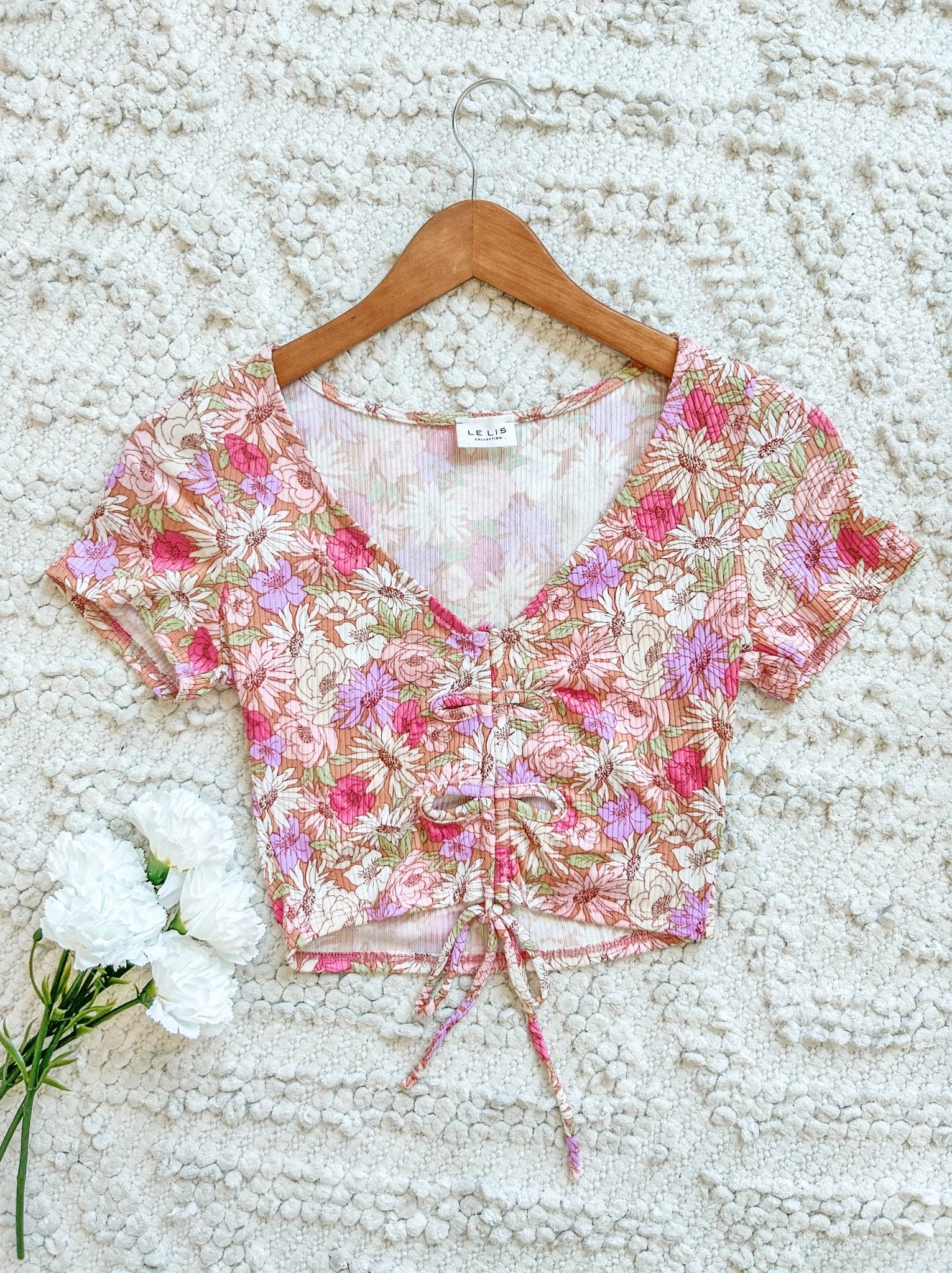 Floral Print Ruched Top - Styled by Ashley Brooke