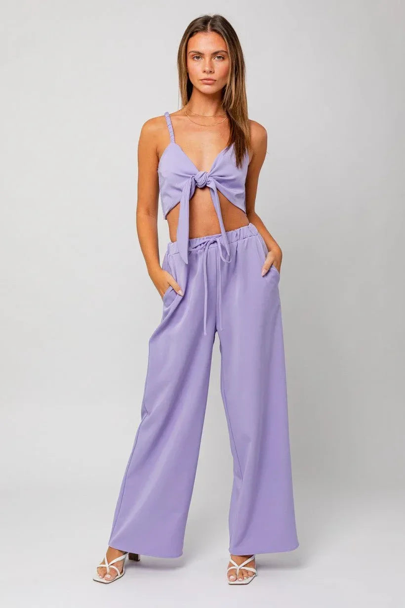 High-Waisted Lavender Trousers - Styled by Ashley Brooke