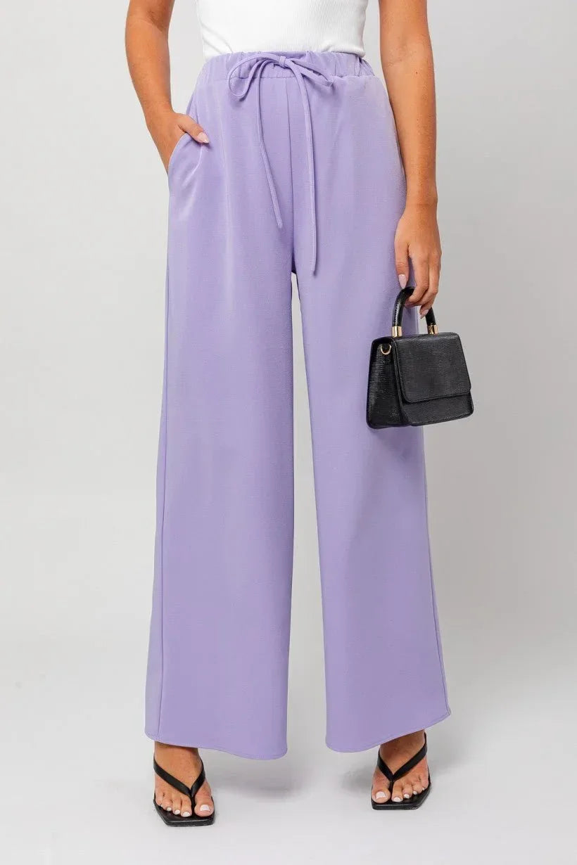 High-Waisted Lavender Trousers - Styled by Ashley Brooke