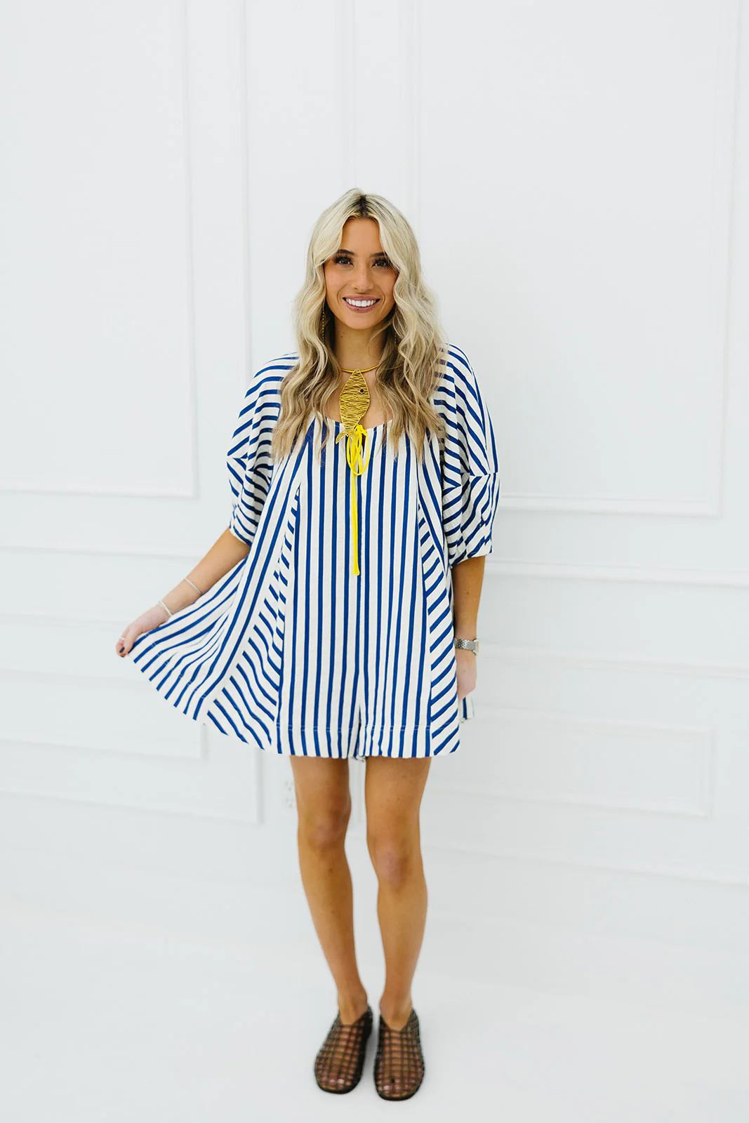 Bop Around Playsuit Romper in Blue - Styled by Ashley Brooke