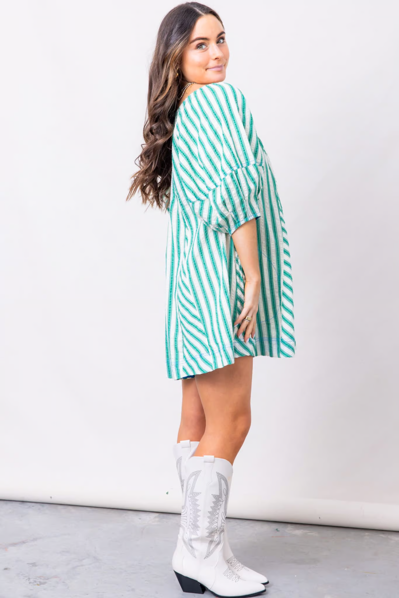 Bop Around Playsuit Romper in Green - Styled by Ashley Brooke