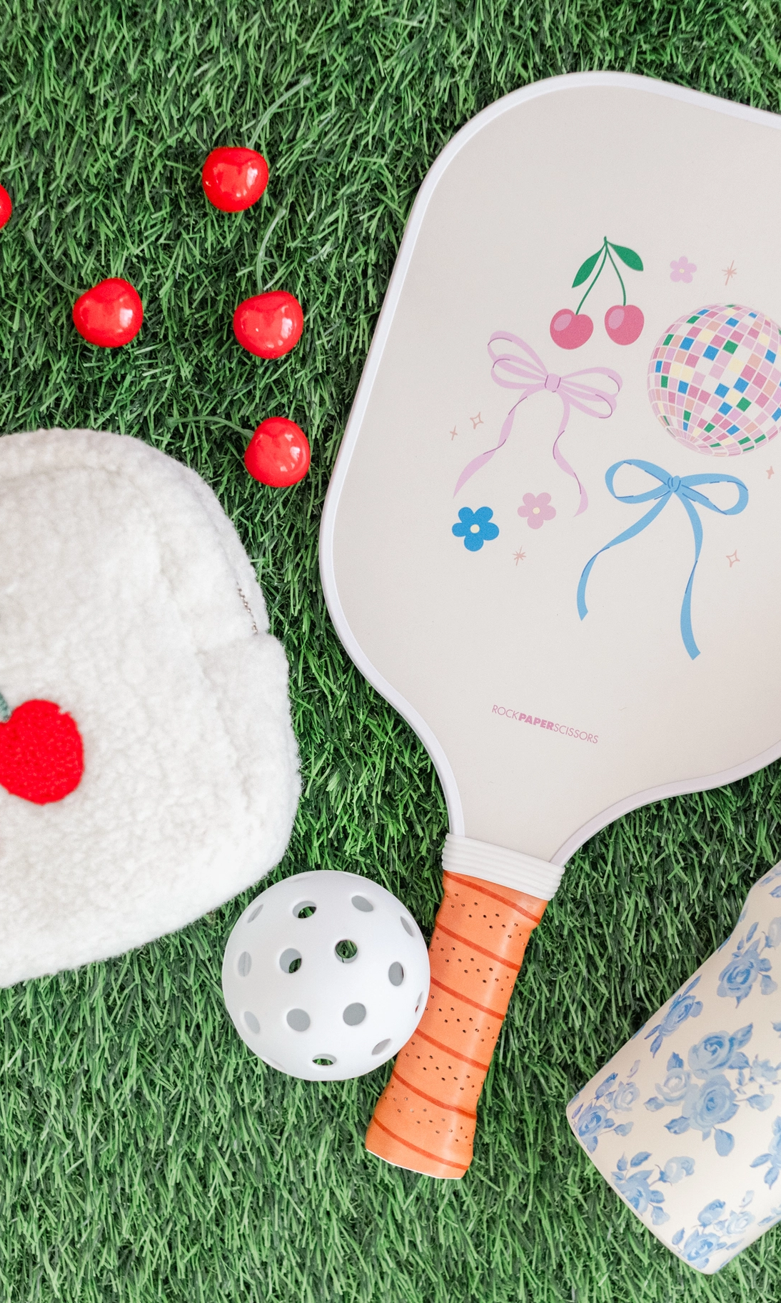 Cream & Blue Floral Print 40oz Tumbler - Styled by Ashley Brooke