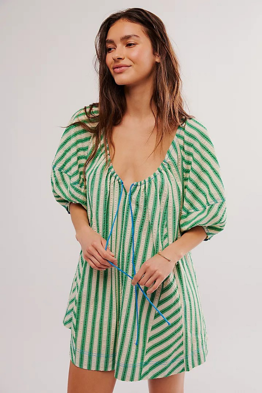 Bop Around Playsuit Romper in Green - Styled by Ashley Brooke