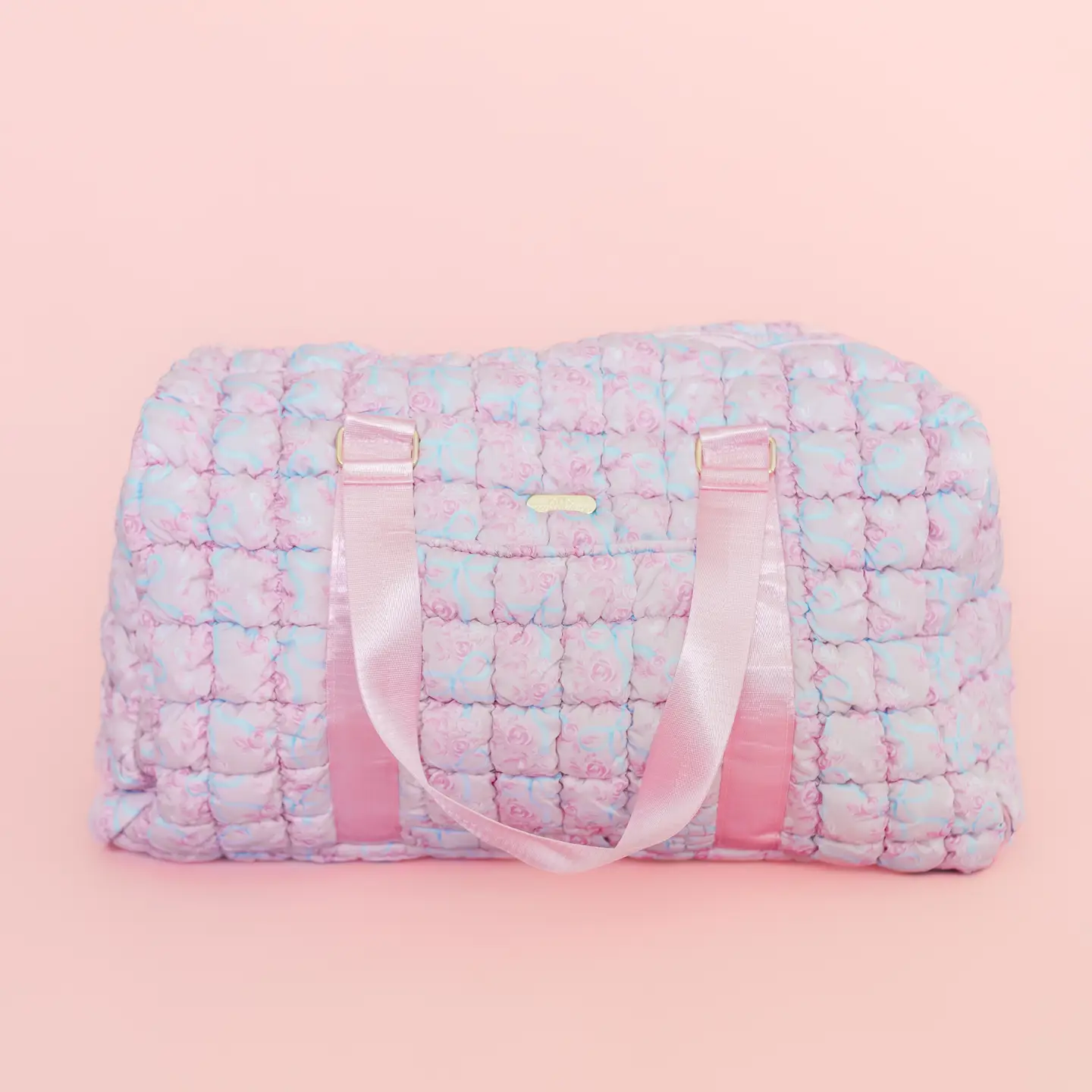 Watercolor Florals + Bows Quilted Duffle Tote - Styled by Ashley Brooke