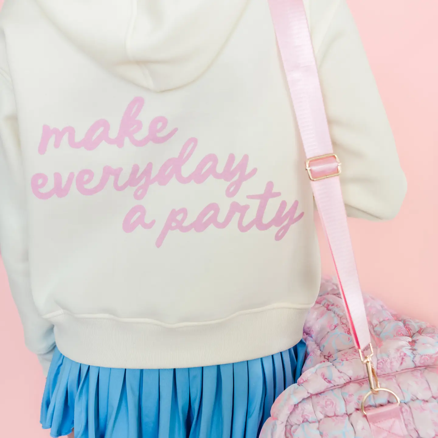 Watercolor Florals + Bows Quilted Duffle Tote - Styled by Ashley Brooke