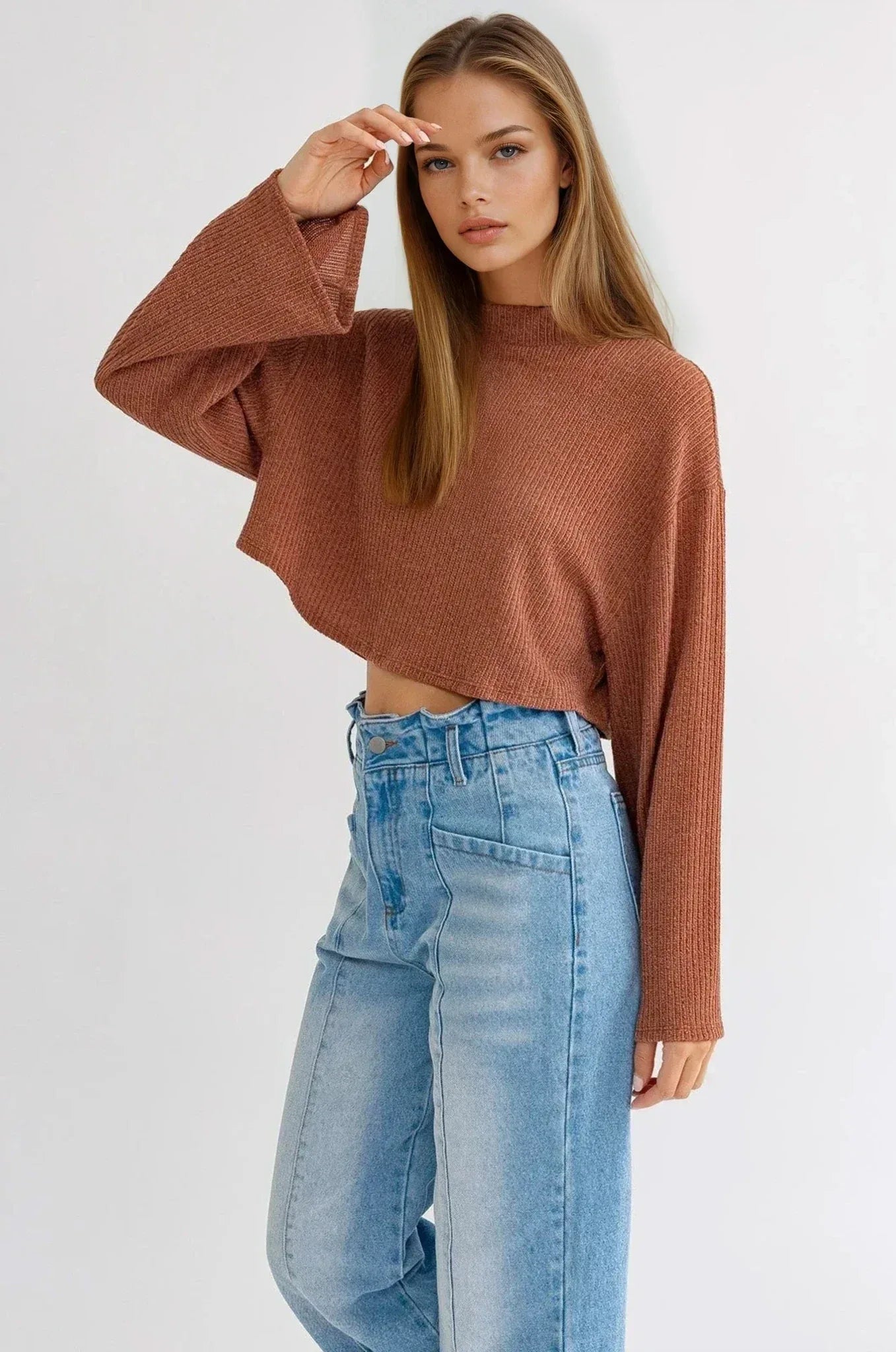 Long Sleeve Mock Neck Top - Styled by Ashley Brooke