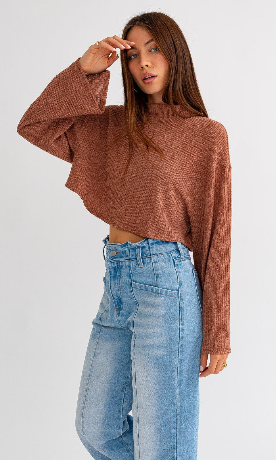 Long Sleeve Mock Neck Top - Styled by Ashley Brooke