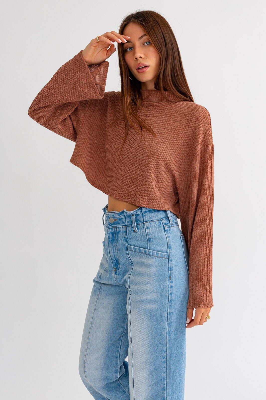 Long Sleeve Mock Neck Top - Styled by Ashley Brooke