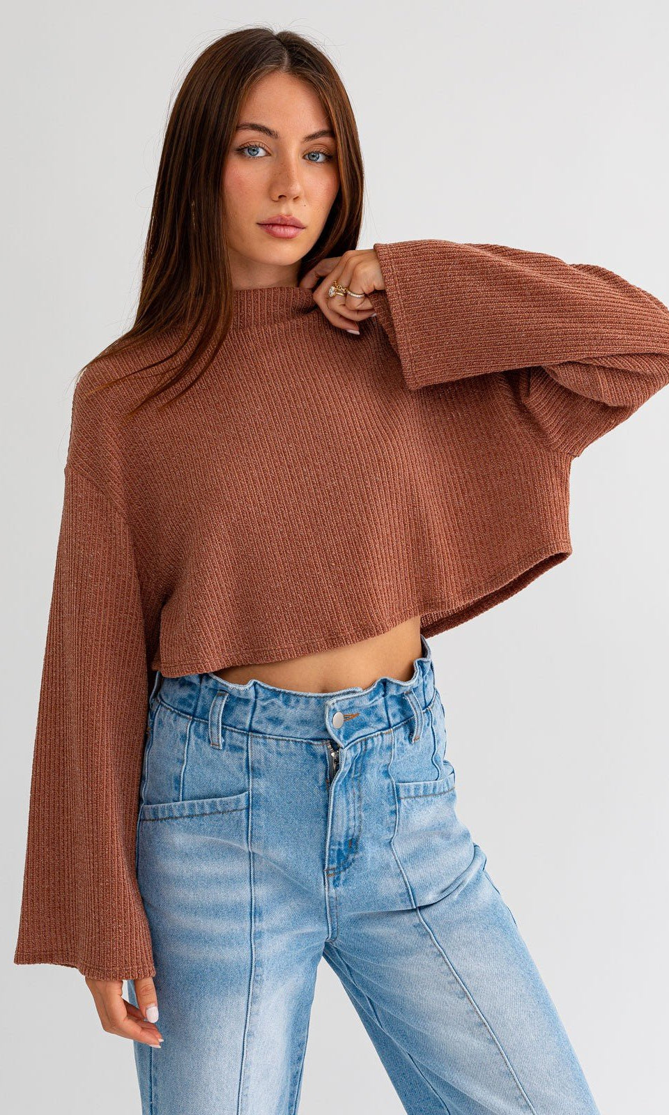 Long Sleeve Mock Neck Top - Styled by Ashley Brooke