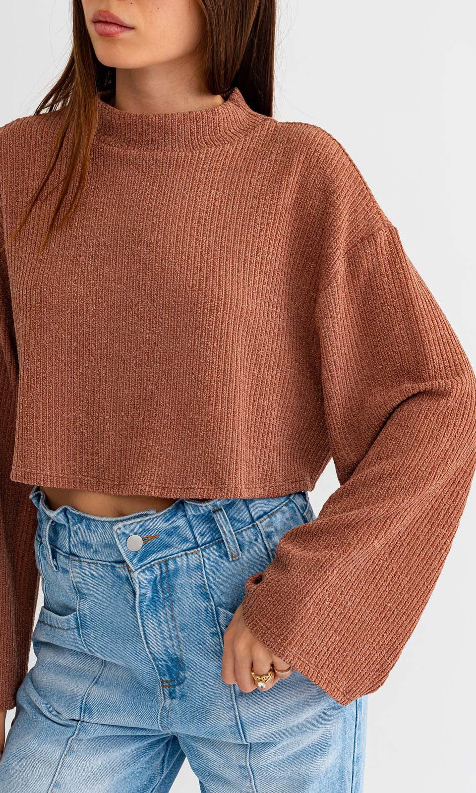Long Sleeve Mock Neck Top - Styled by Ashley Brooke
