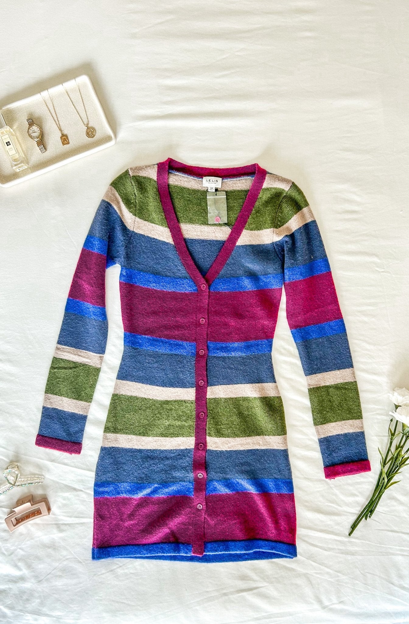 Multicolor Striped Sweater Dress - Styled by Ashley Brooke