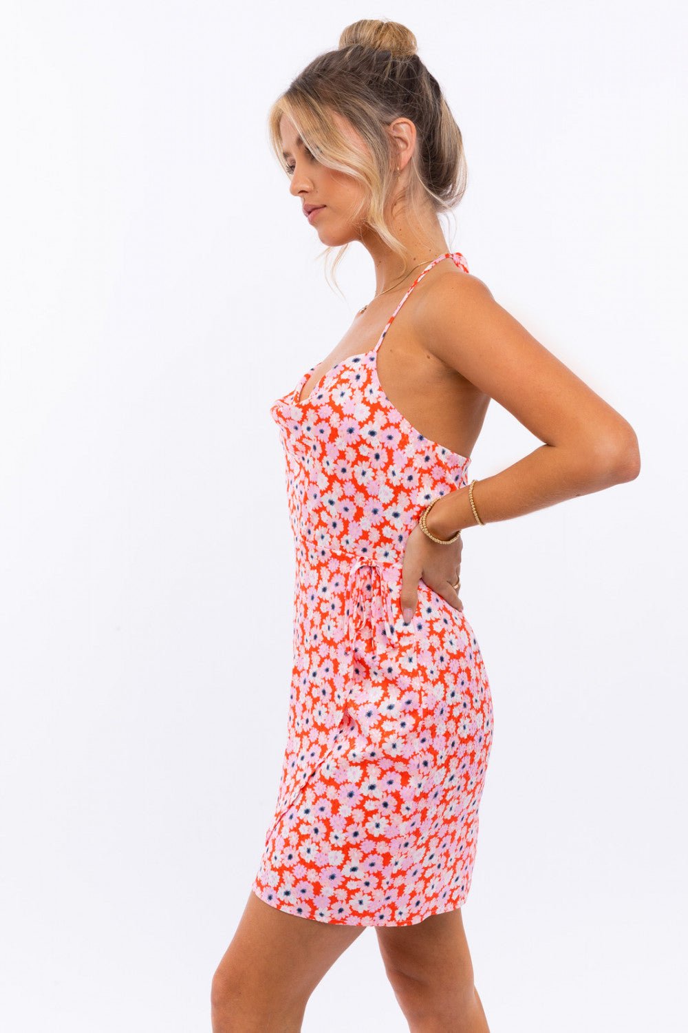 Pink Flower Halter Dress - Styled by Ashley Brooke