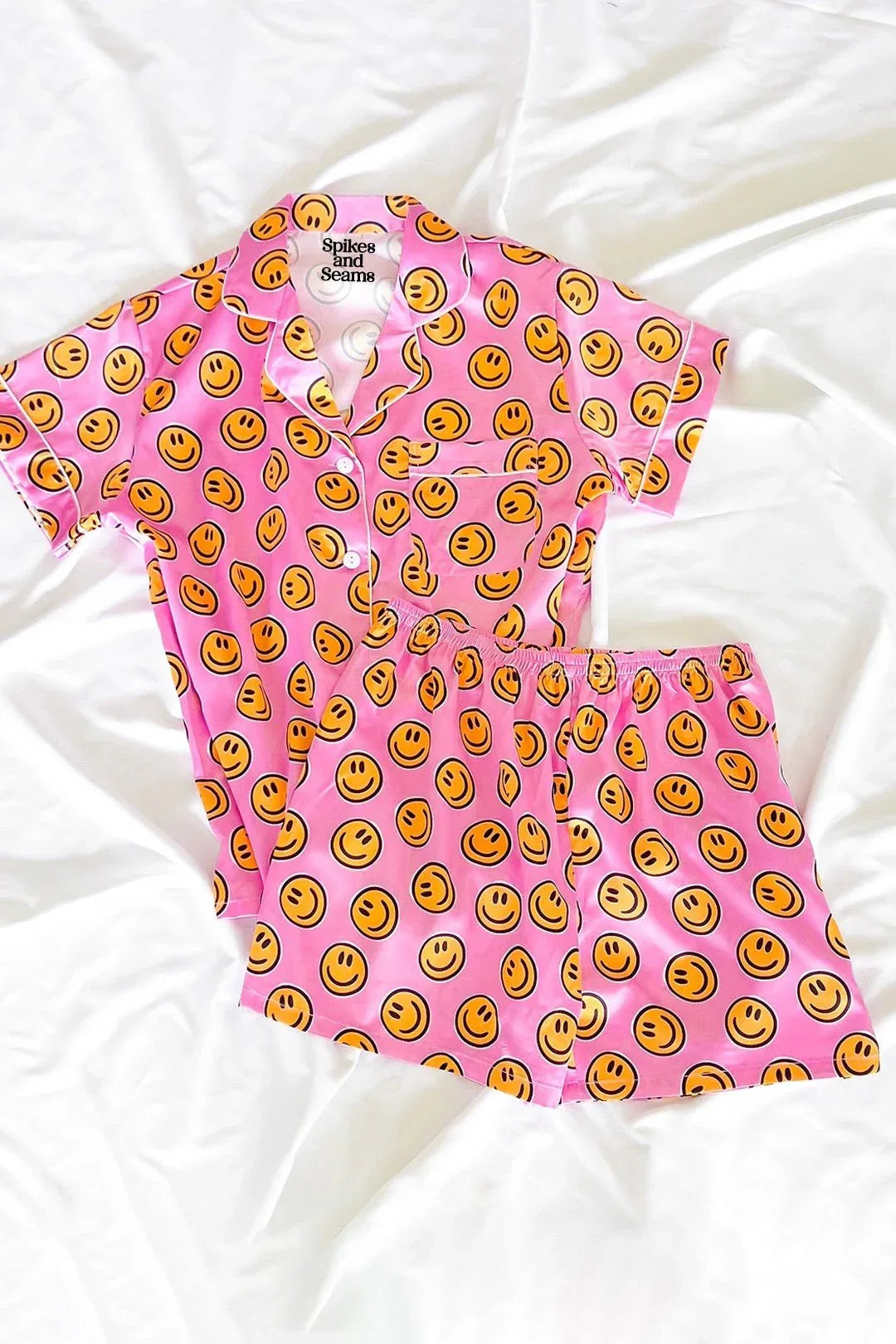 Pink Smiley Face Pajamas Set - Styled by Ashley Brooke