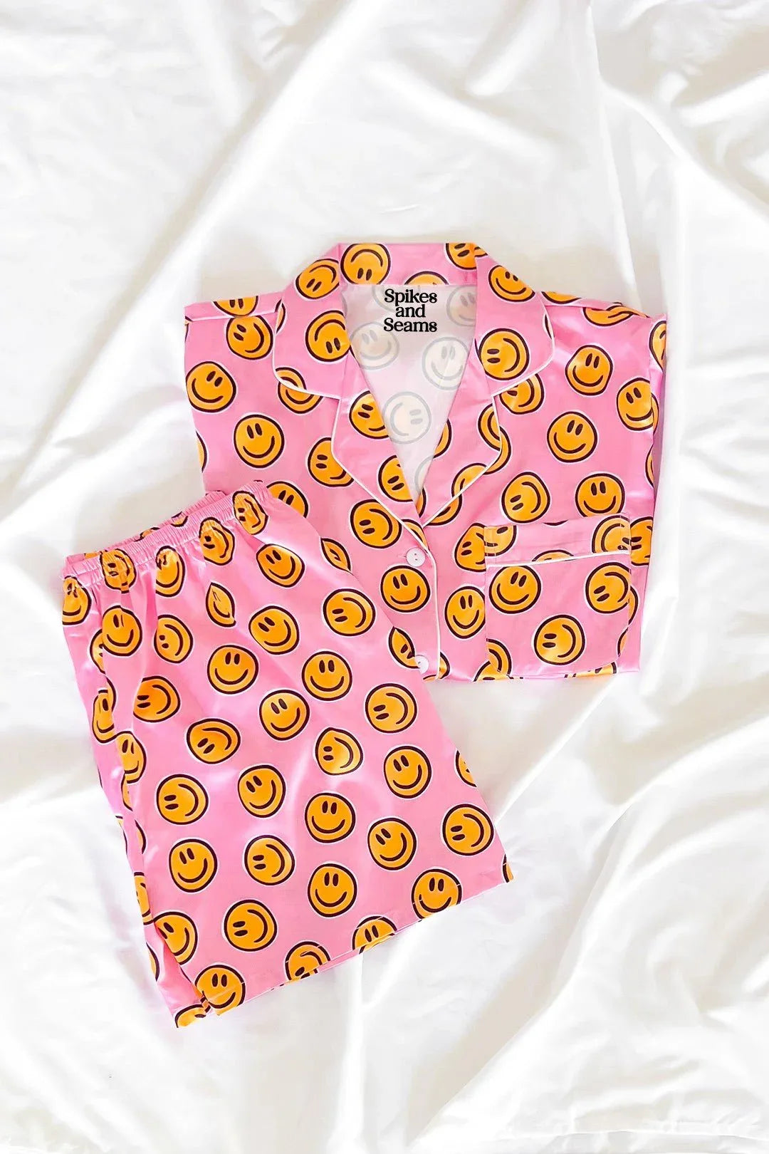 Pink Smiley Face Pajamas Set - Styled by Ashley Brooke