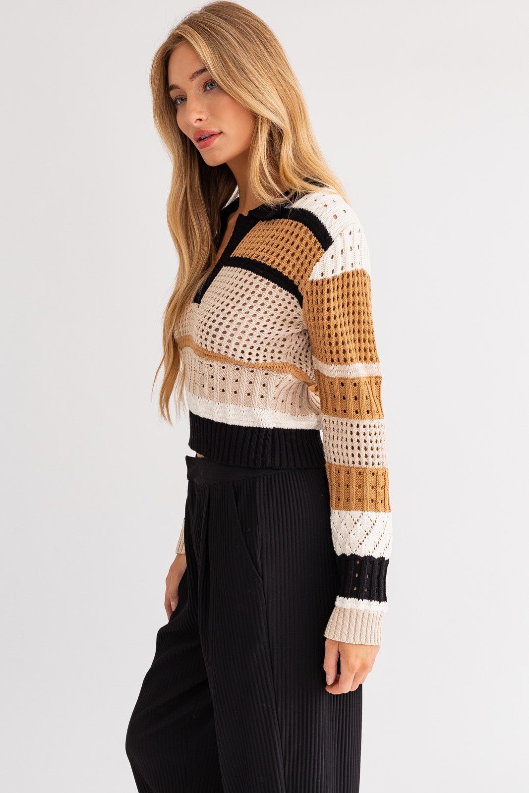 Pointelle Collared Sweater - Styled by Ashley Brooke
