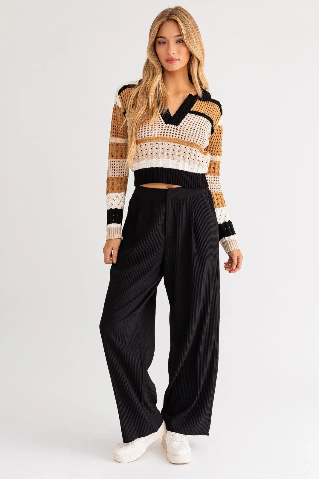 Collared V-Neck Sweater - Styled by Ashley Brooke