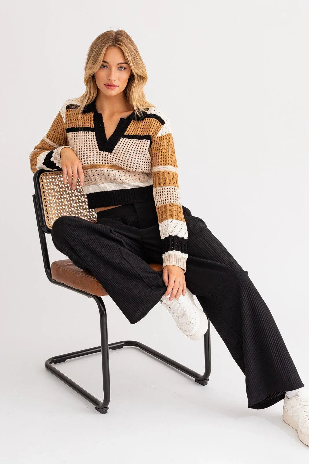 Collared V-Neck Sweater - Styled by Ashley Brooke