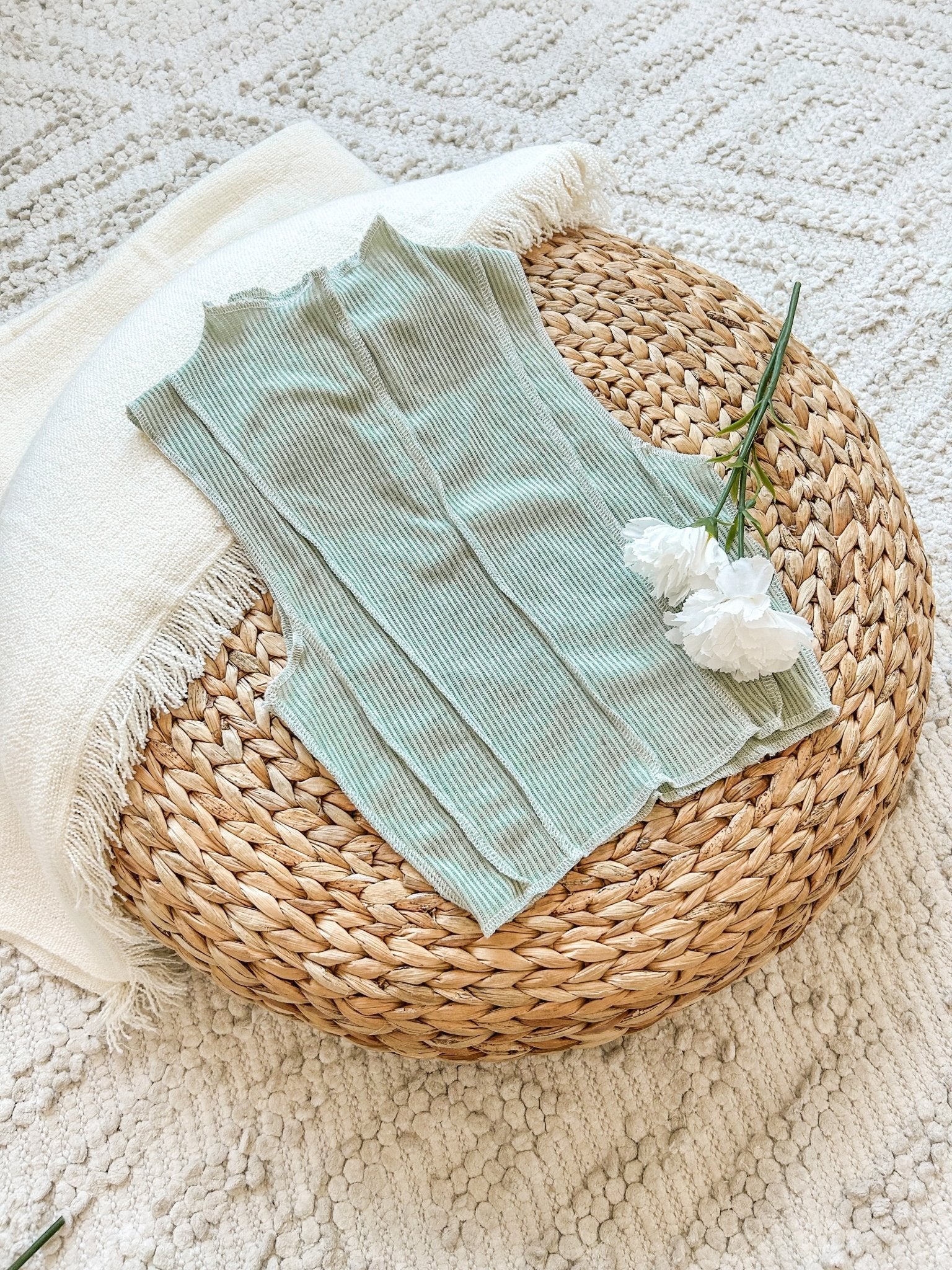 Sage Exposed Thread Top - Styled by Ashley Brooke