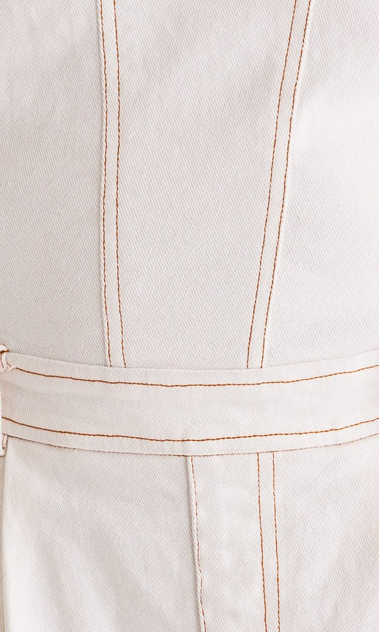 Strapless White Denim Romper - Styled by Ashley Brooke