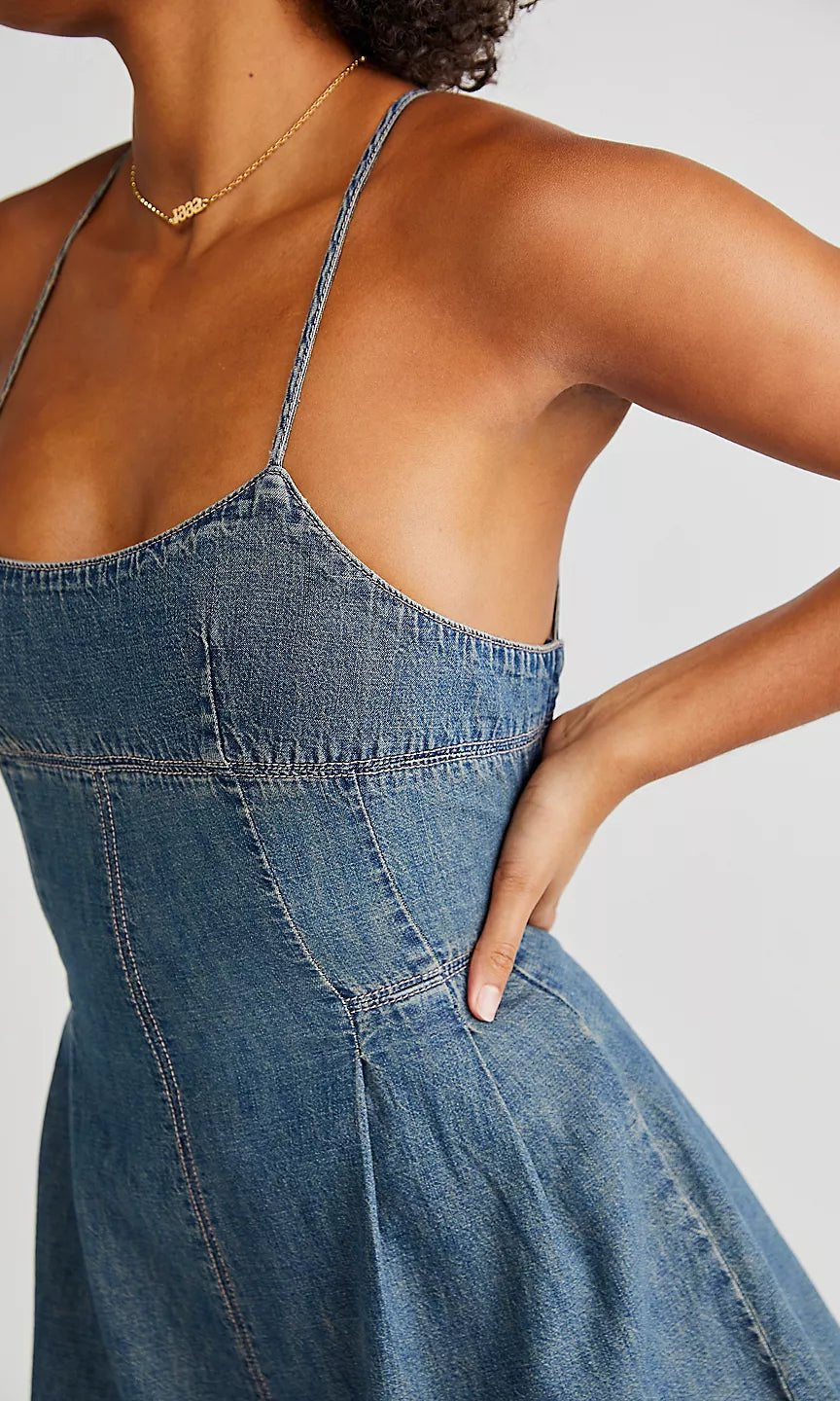 Washed Denim Romper - Styled by Ashley Brooke