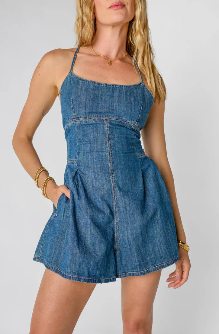 Washed Denim Romper - Styled by Ashley Brooke