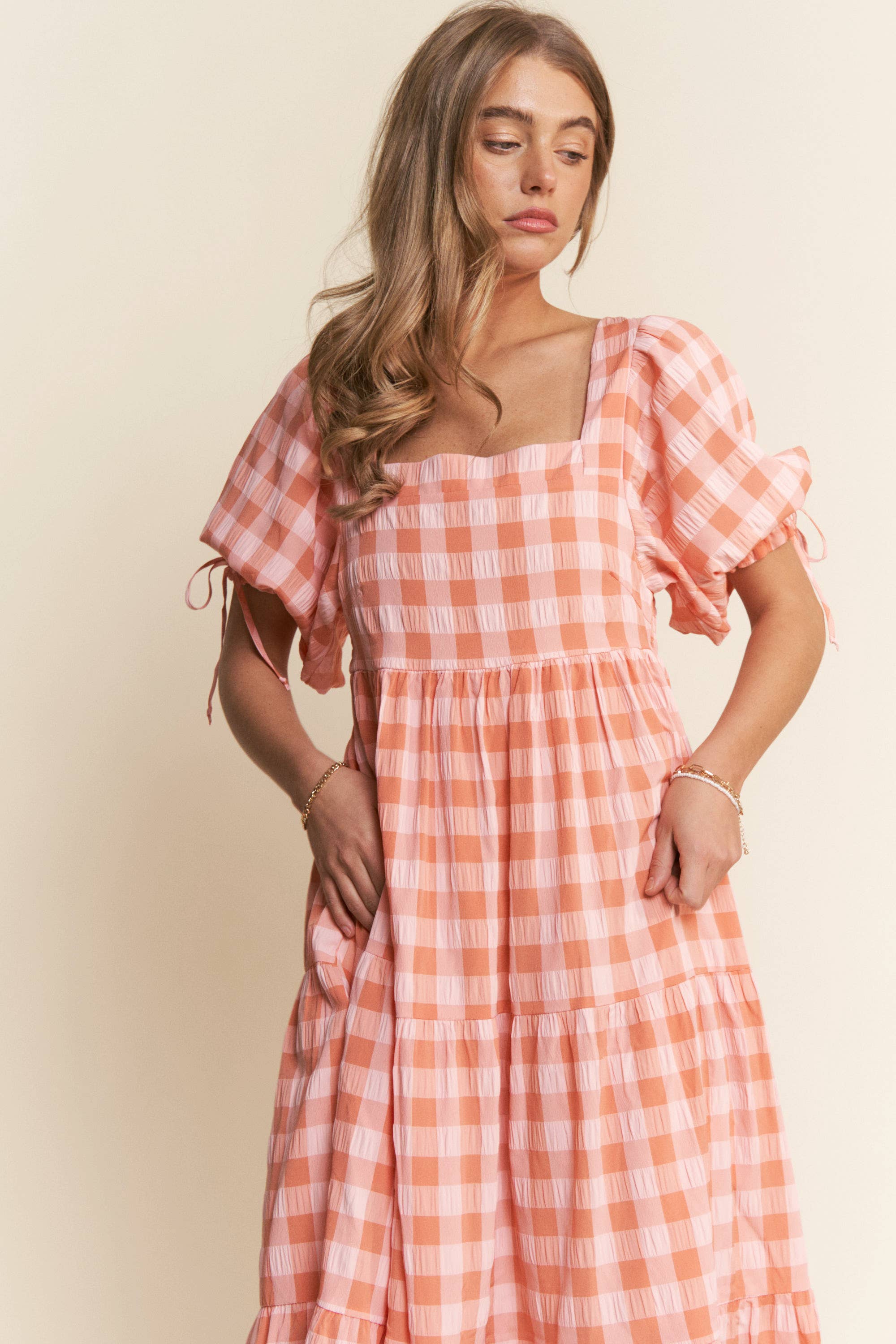 Multi Color Checkered Tiered Maxi Dress - Styled by Ashley Brooke