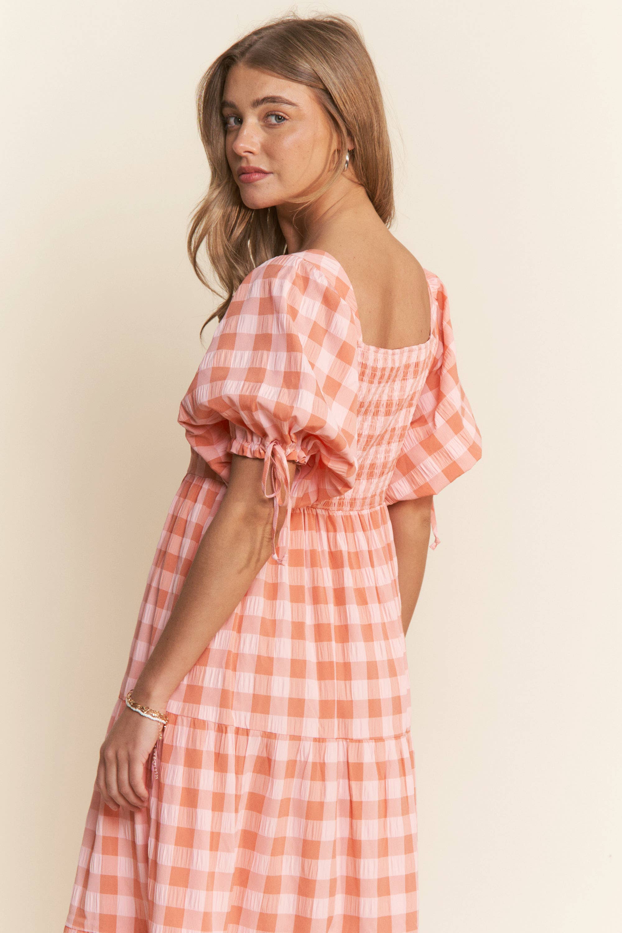 Multi Color Checkered Tiered Maxi Dress - Styled by Ashley Brooke