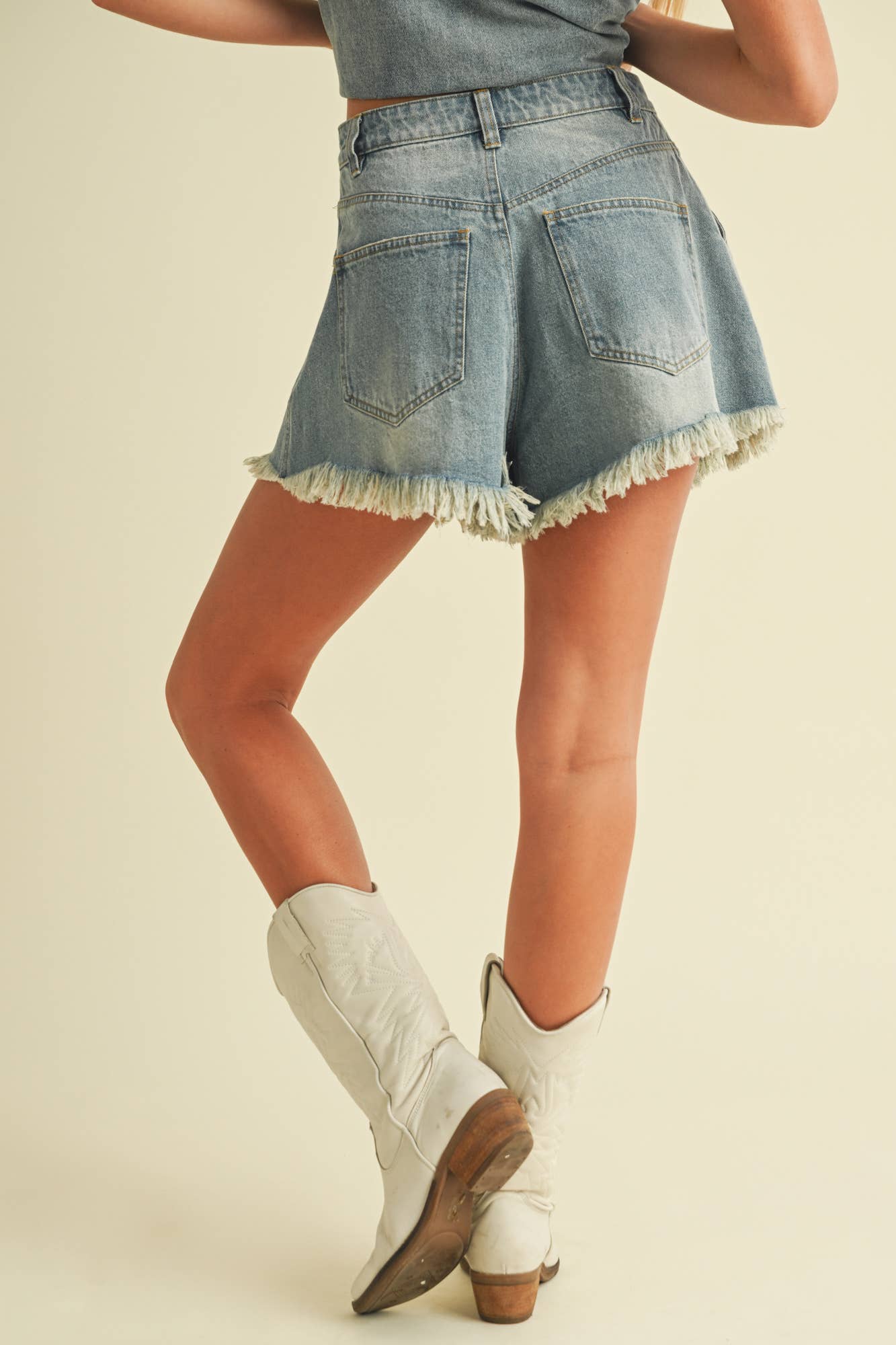 Raw Edge Denim Shorts - Styled by Ashley Brooke