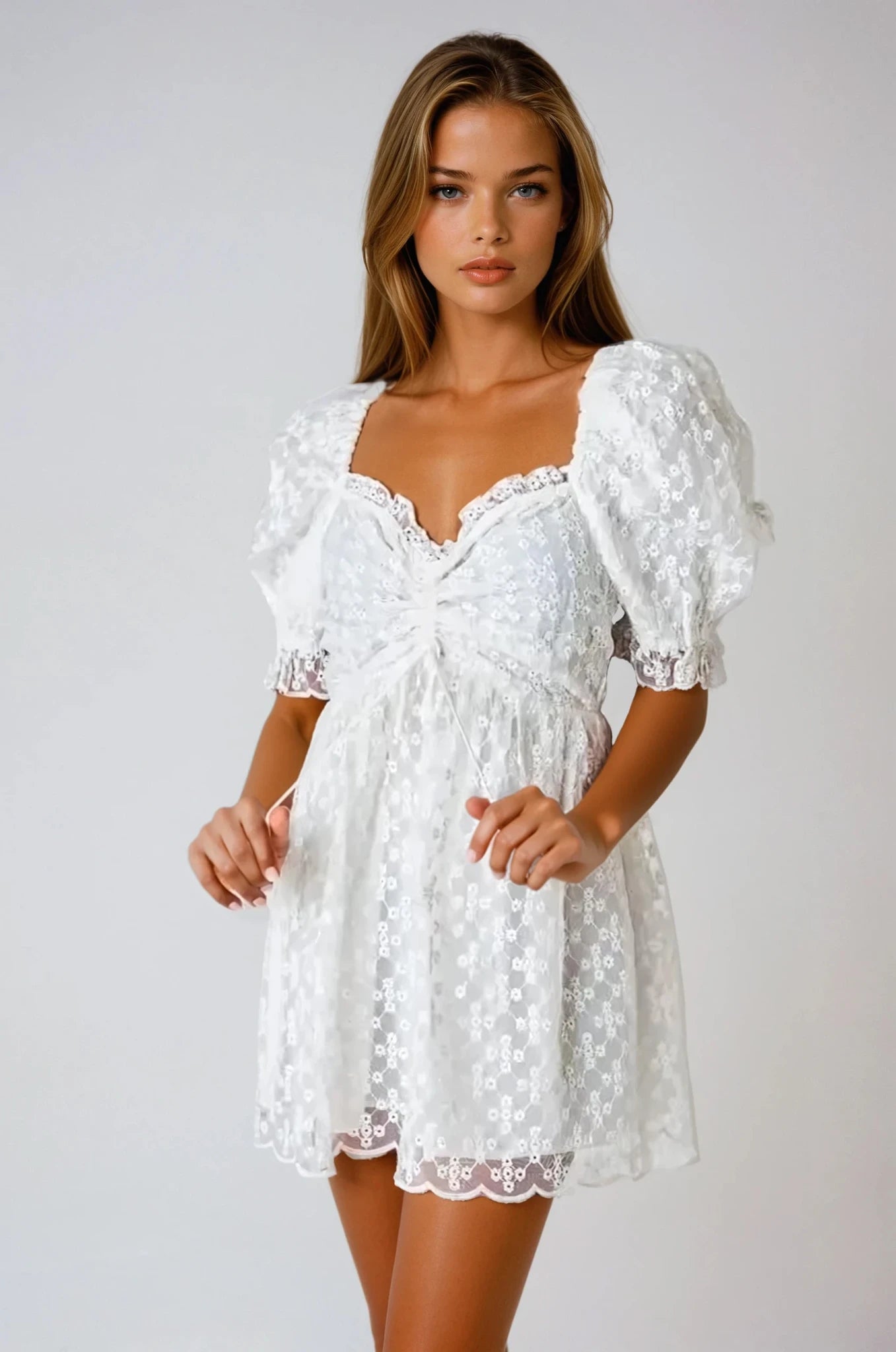 andmary Baby slit mini dress アイボリー andmary Baby slit mini dress