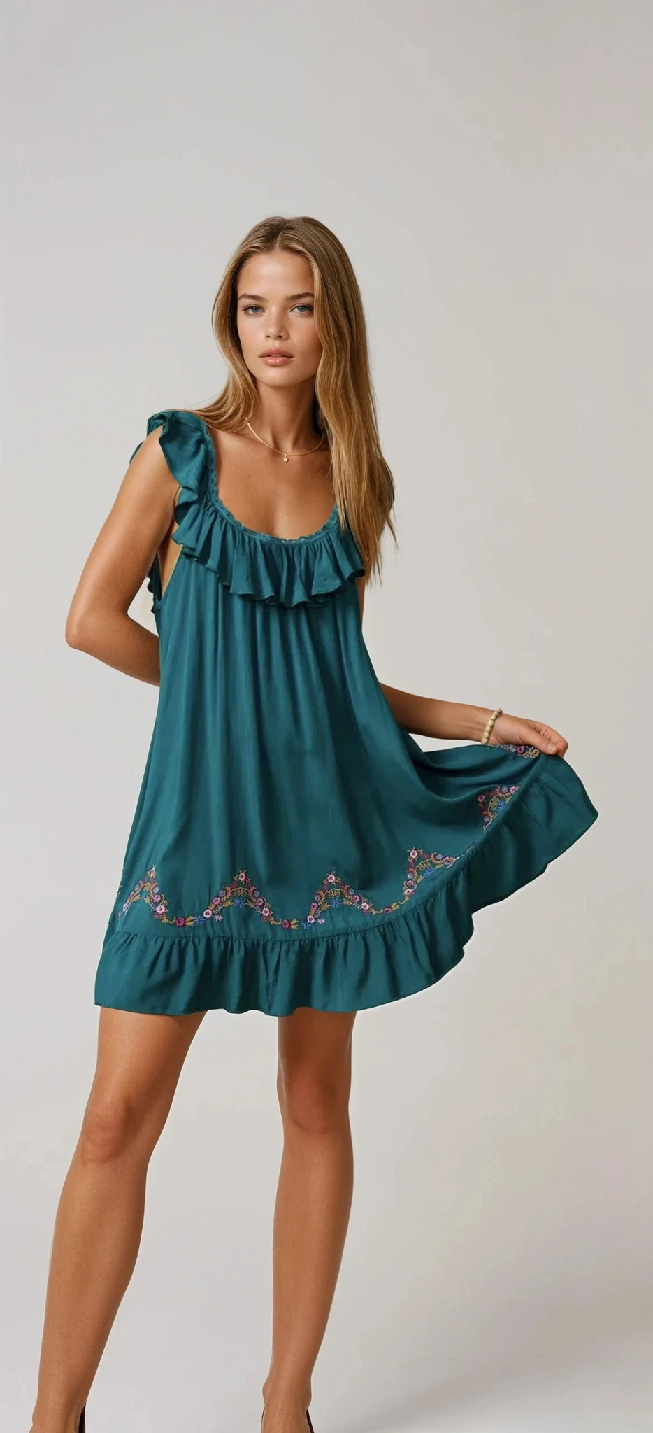 Jacquard Floral Mini Dress